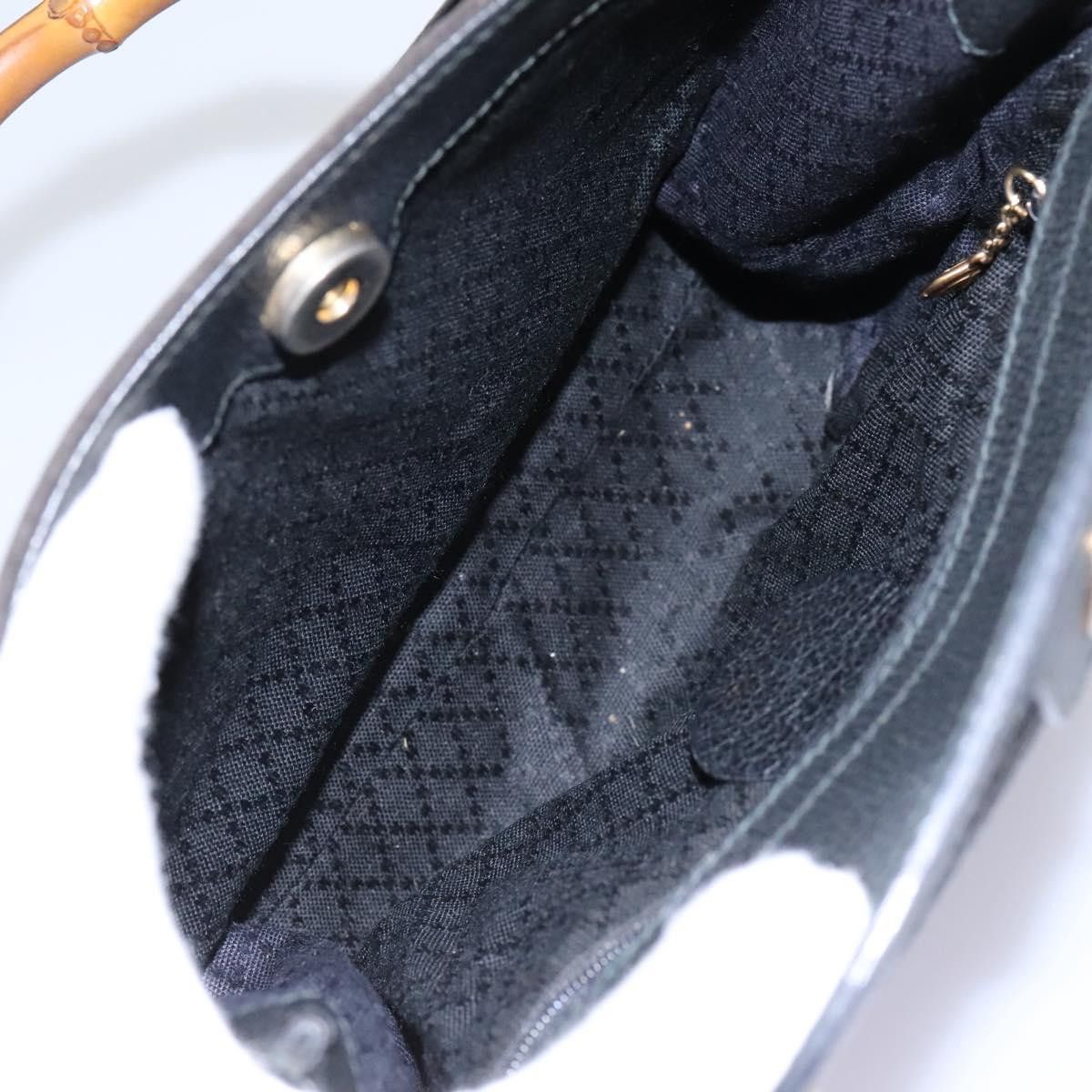 Gucci GUCCI Bamboo Hand Bag Suede Leather Black Gold 000 122 000 Size ONE SIZE - 16 Thumbnail