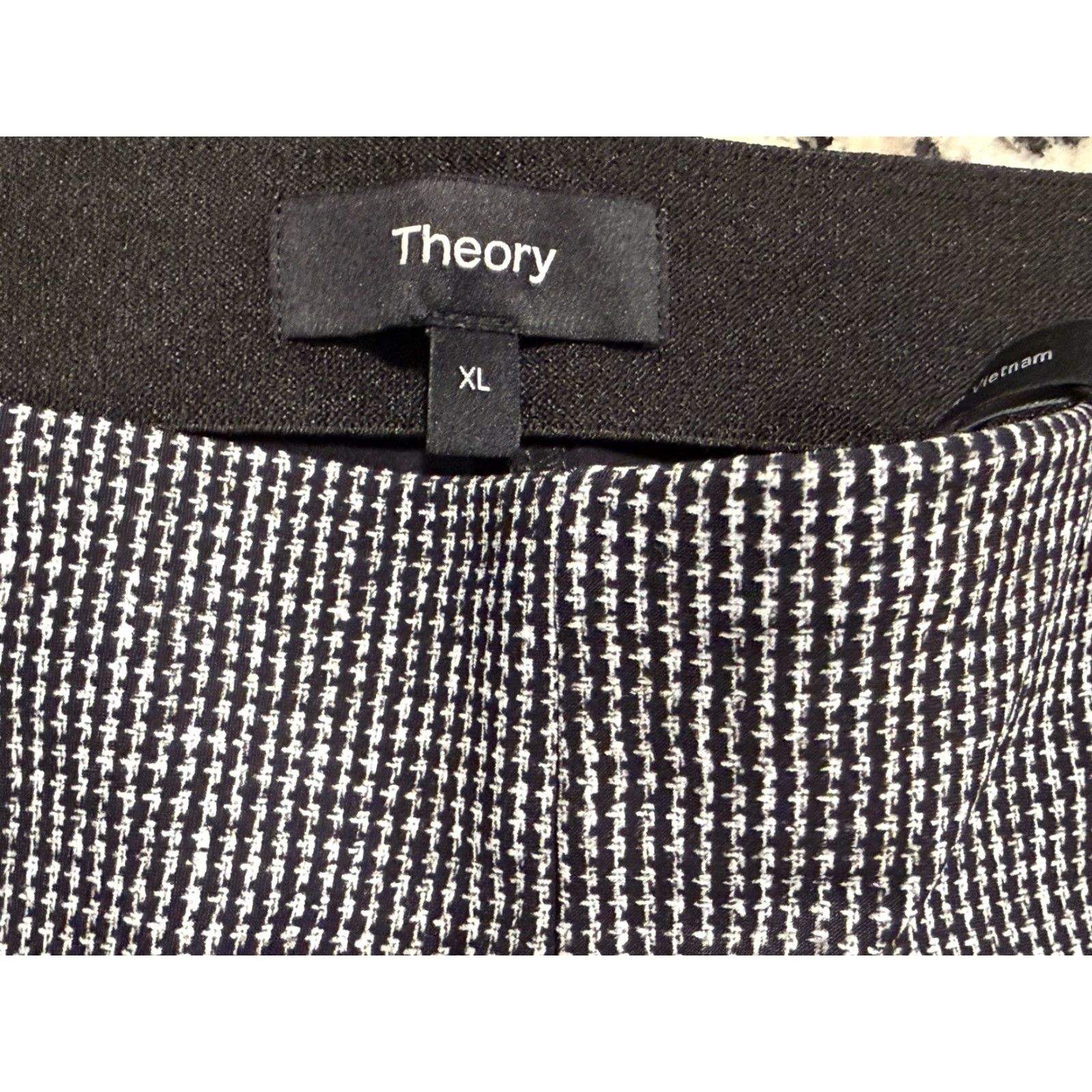 Theory Theory Pants Women XL Multicolor Houndstooth Skinny Pull-On Ankle Zip Stretch Preppy Designer 31in Inseam Size 40" / US 18 - 7 Thumbnail