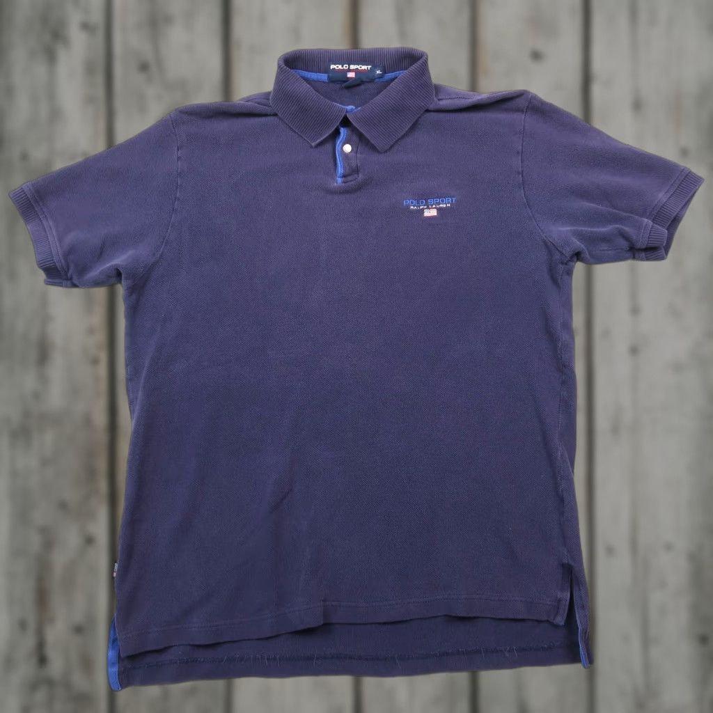 Vintage VINTAGE Polo Sport Ralph Lauren Polo Shirt XL Embroidered Logo Blue Polo Shirt Mens XL Blue Embroidered Logo 90s Retro Sport Size US XL / EU 56 / 4 - 1 Thumbnail