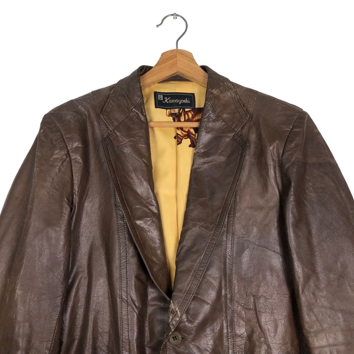 Japanese Brand 🔥Biker Leather Jacket Kawayoshi Japan Issey Miyake Size US L / EU 52-54 / 3 - 4 Thumbnail