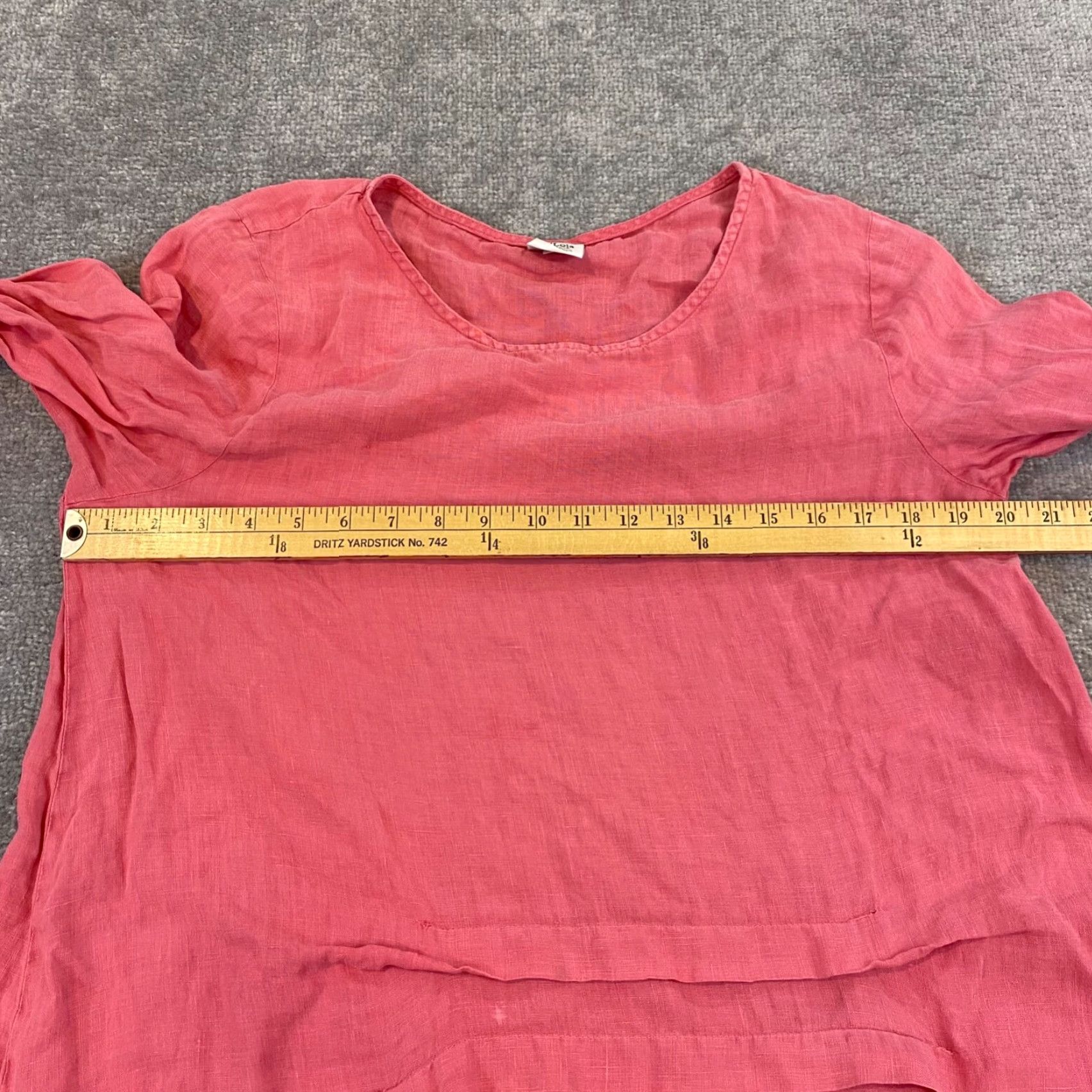 Pinko Et Lois Top Women Pink Blouse Shirt 3/4 Sleeve Linen Shirt Casual Women Small Pink 100% Linen Lagenlook Blouse Shirt Casual Size S / US 4 / IT 40 - 5 Thumbnail