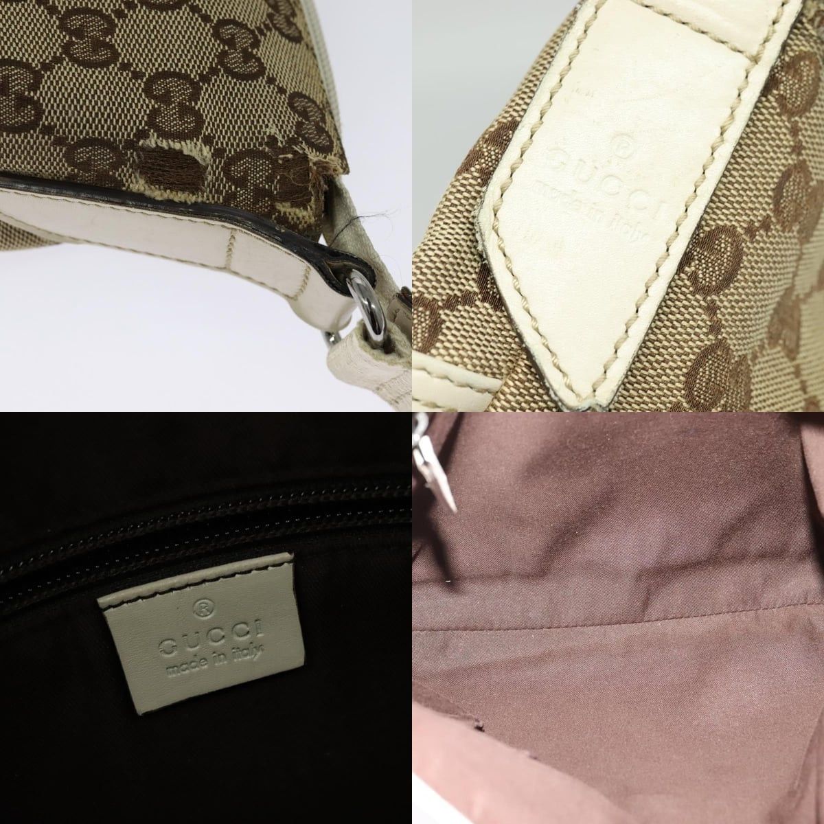 Gucci GUCCI GG Canvas Shoulder Bag Beige Silver Size ONE SIZE - 11 Thumbnail