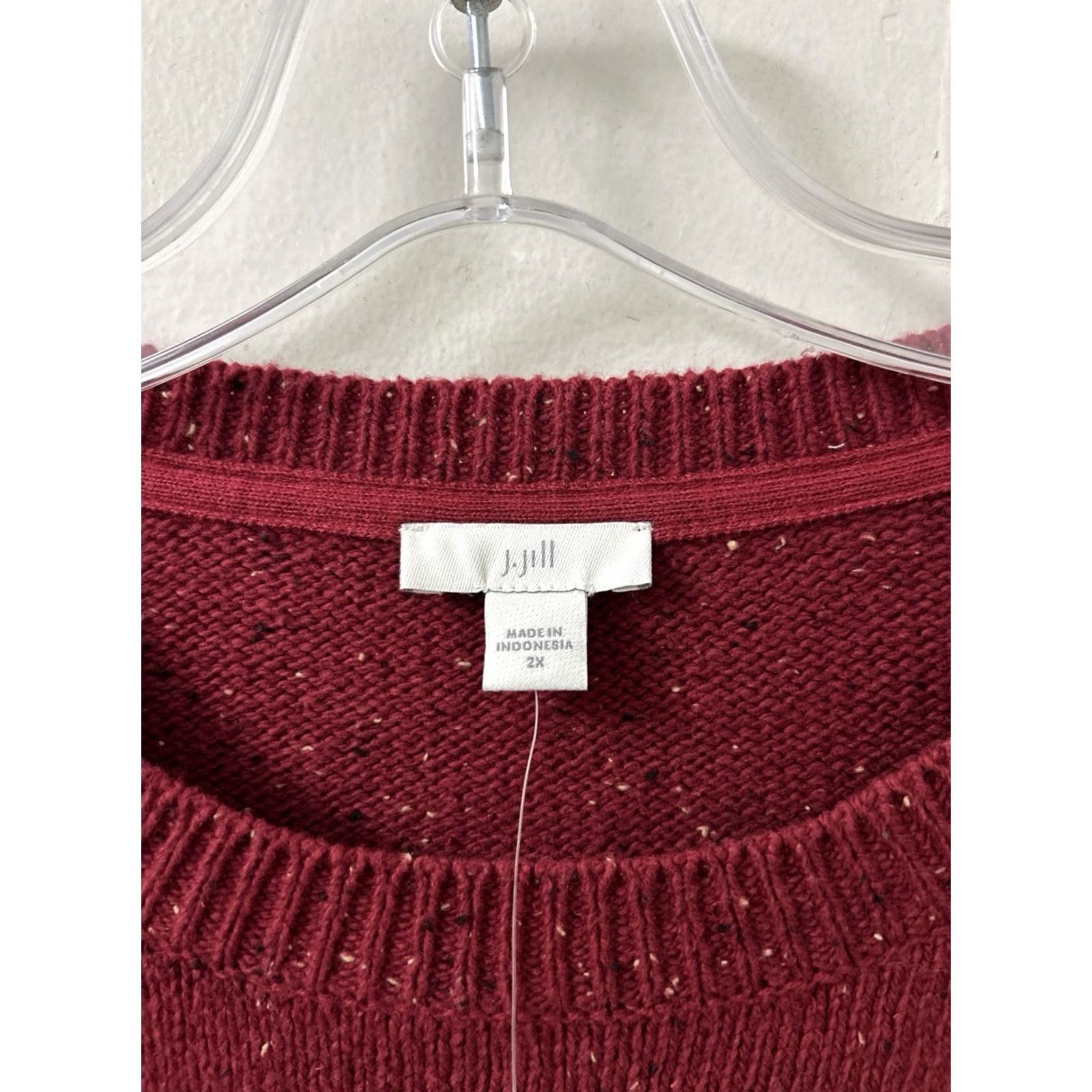 Vintage VINTAGE J Jill Sweater Womens 2X Red Tweed Knit Button Sleeve Cotton L/S NWT 9 MSRP Size XXL / US 16-18 / IT 52-54 - 6 Thumbnail