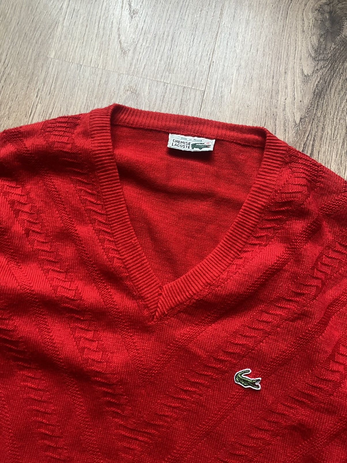 Lacoste × Vintage Vintage Lacoste Chemise Geometric V-neck Sweater Cardigan Size US L / EU 52-54 / 3 - 4 Thumbnail