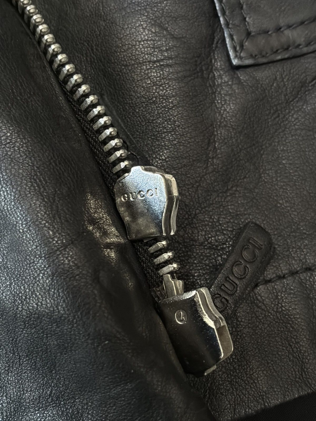 Gucci Gucci - Fridda Era Double Zip Leather Jacket Size M / US 6-8 / IT 42-44 - 14 Thumbnail