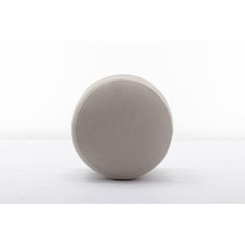 Designer × Homemade 006-Soft Velvet Round Ottoman Footrest Stool,Light Gray Size US L / EU 52-54 / 3 - 2 Thumbnail