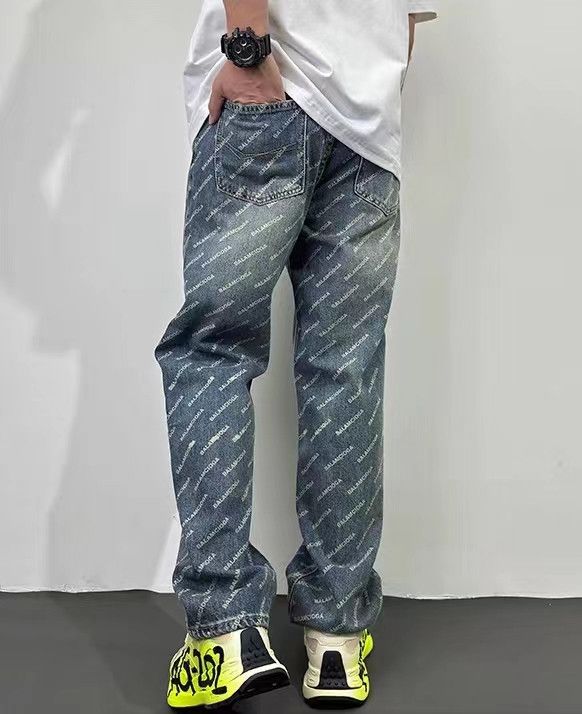 Japanese Brand × Jean Vintage high street letter print loose casual jeans Size US 32 / EU 48 - 3 Thumbnail