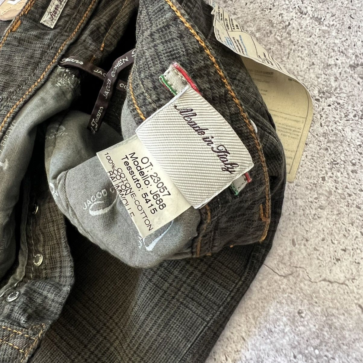Jacob Cohen Jacob Cohen J688 Special Edition Slim Fit Checked Jeans Size US 31 - 5 Thumbnail