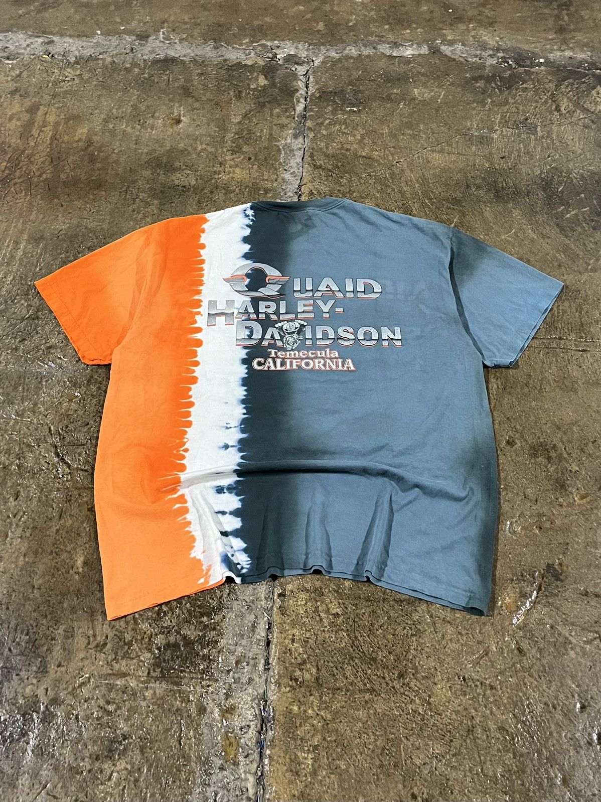 Harley Davidson × Vintage Crazy Vintage 90s Harley Davidson Tie Dye Grunge Biker Tee Size US XL / EU 56 / 4 - 1 Thumbnail