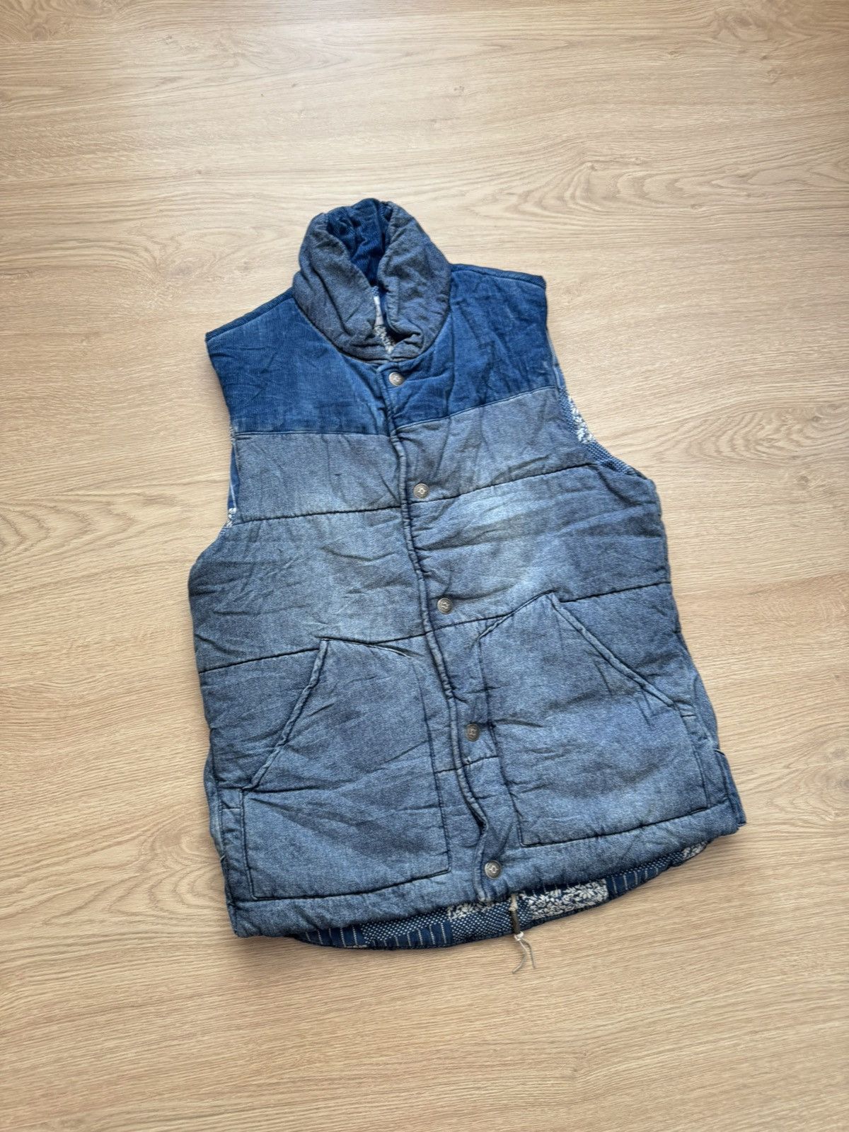 Japanese Brand Vintage 00’s Royal Palm Japanese Blue Vest Size US S / EU 44-46 / 1 - 1 Thumbnail