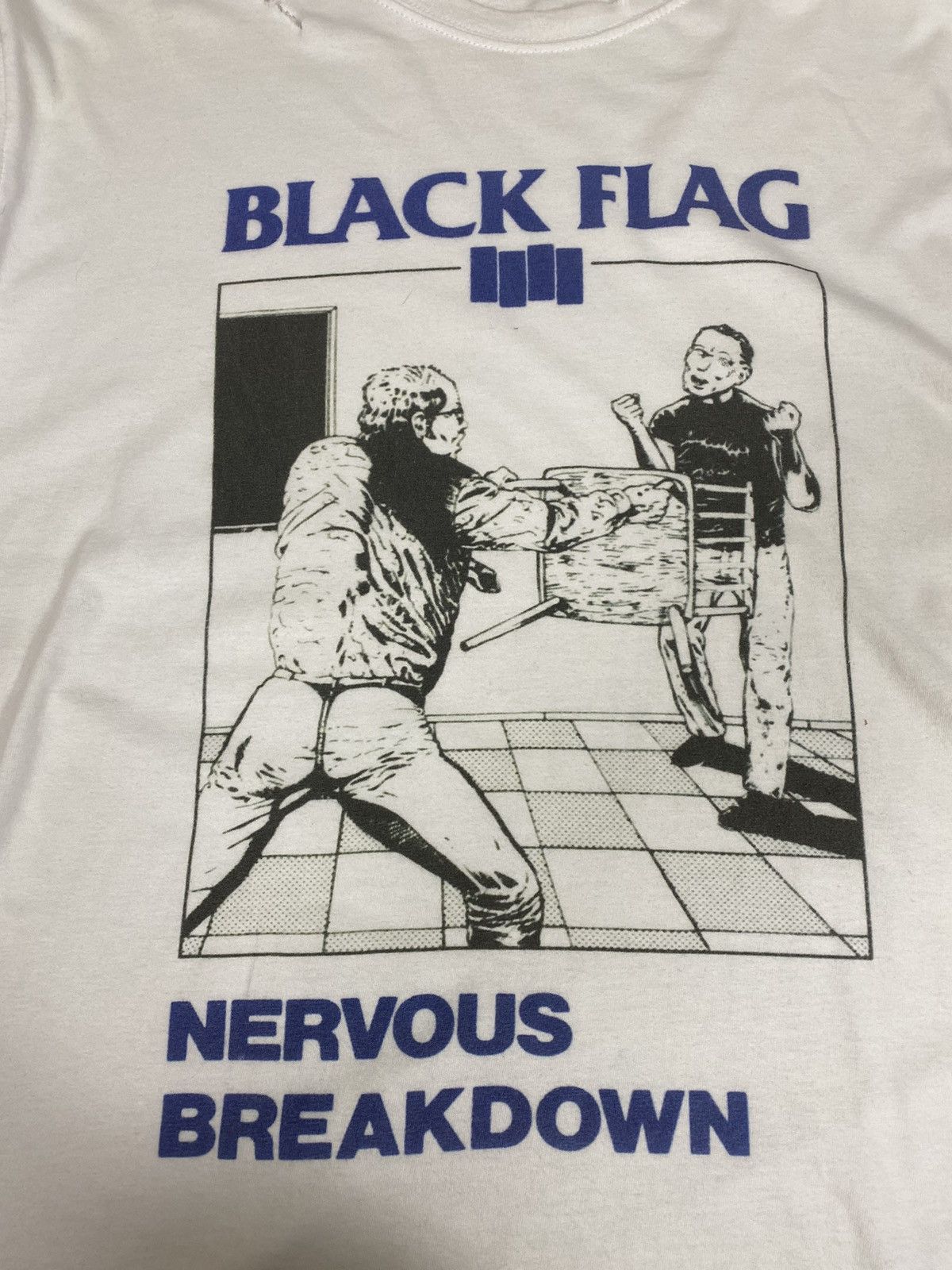 Band Tees Vintage Distressed Black Flag “nervous breakdown’ Size US XL / EU 56 / 4 - 2 Thumbnail