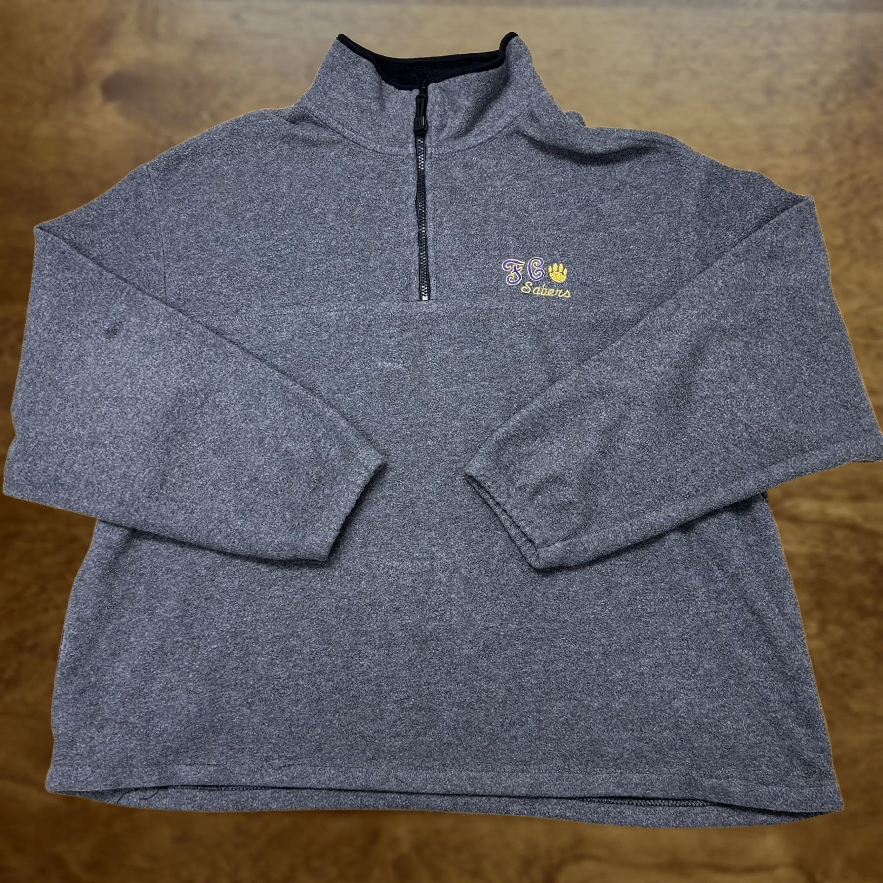 Ford Vintage Timberline Jacket Mens XL Gray Fleece 1/4 Zip Ford City Sabers Pullover Size US XL / EU 56 / 4 - 1 Thumbnail