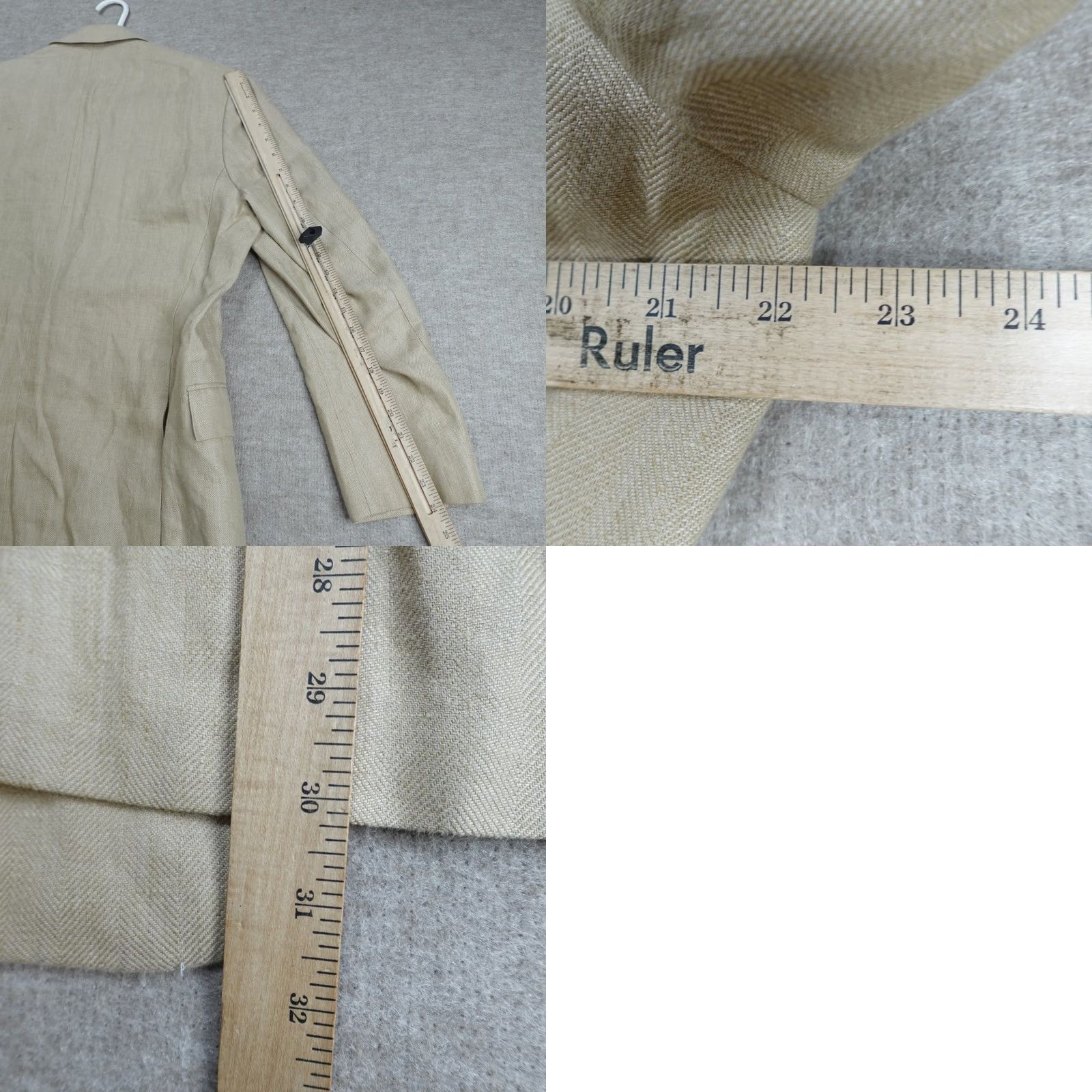 Brooks Brothers Brooks Brothers 1818 Blazer Beige Linen 43R Single-Breasted 2-Button Notch Lapel Mens Regular Vintage? No Size 46R - 10 Thumbnail