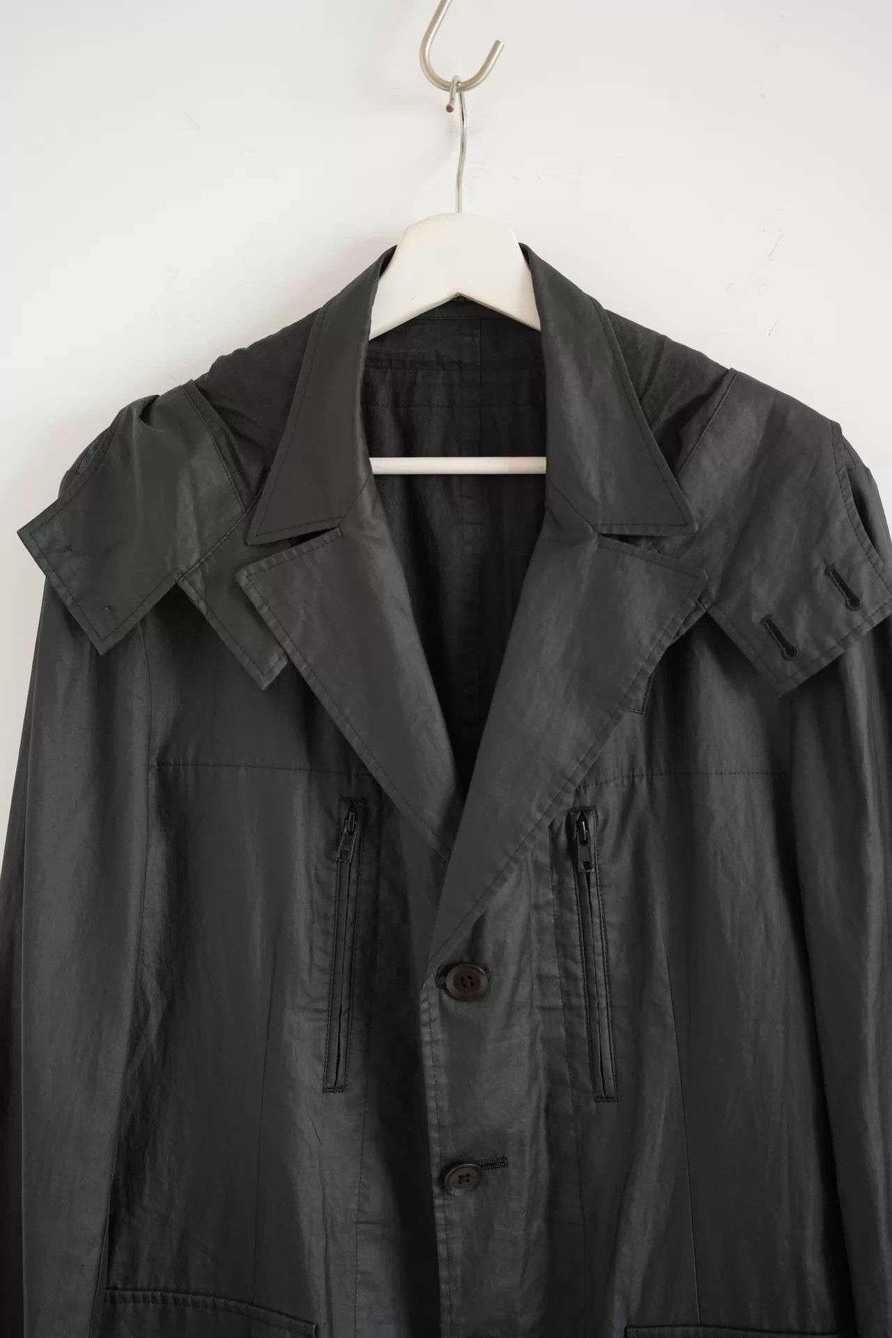Yohji Yamamoto Yohji Yamamoto 08SS Mens Zip Off Hooded Ramie Coat Size US L / EU 52-54 / 3 - 3 Thumbnail