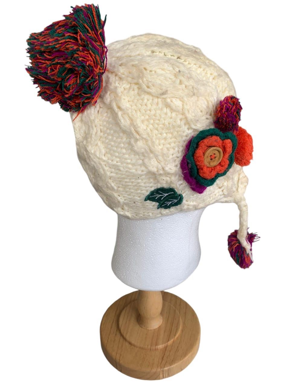 Japanese Brand × Kapital × Vintage Earflap Crochet Knitted Flower Hat size 50-52cm Size ONE SIZE - 8 Thumbnail