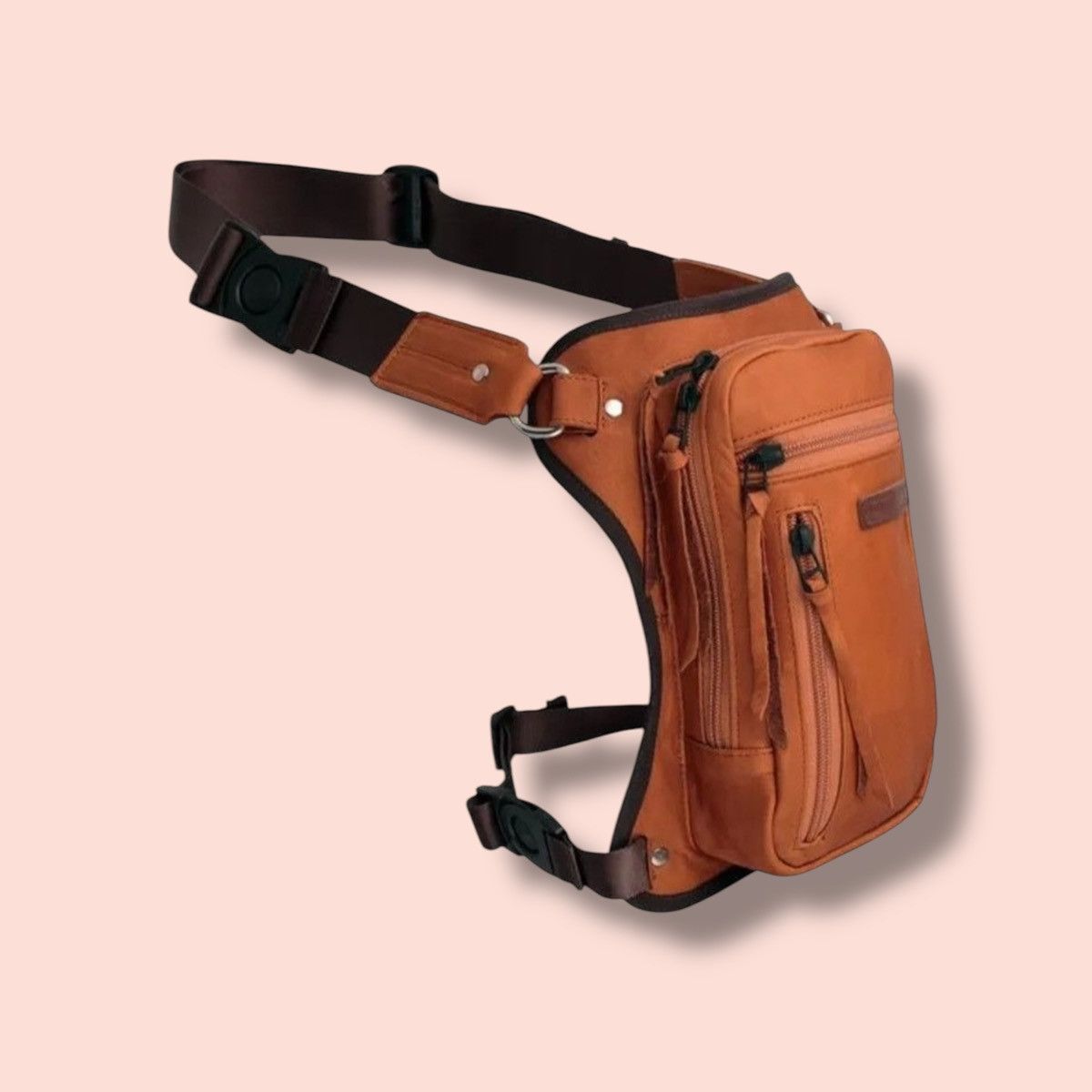 Genuine Leather KUSHITANI : 2 WAY LEATHER MOTORCYCLE/BIKERS LEG BAG Size ONE SIZE - 2 Thumbnail