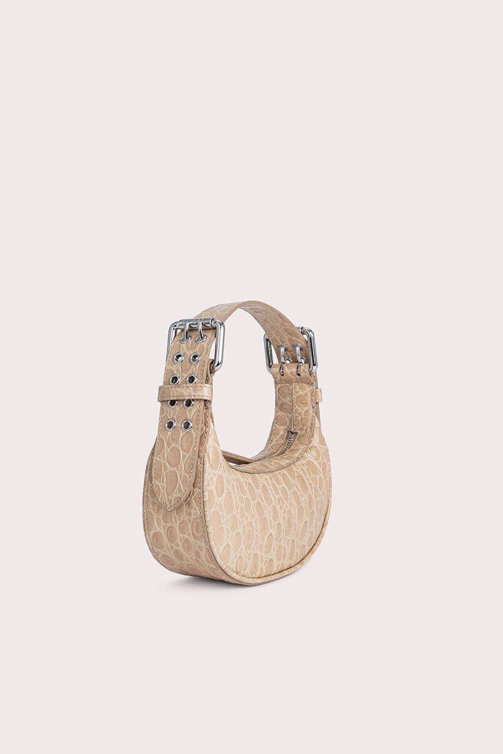 By Far o1mle1224 Size : OS/Croco Embossed Leather Mini Bag Beige Size ONE SIZE - 2 Thumbnail