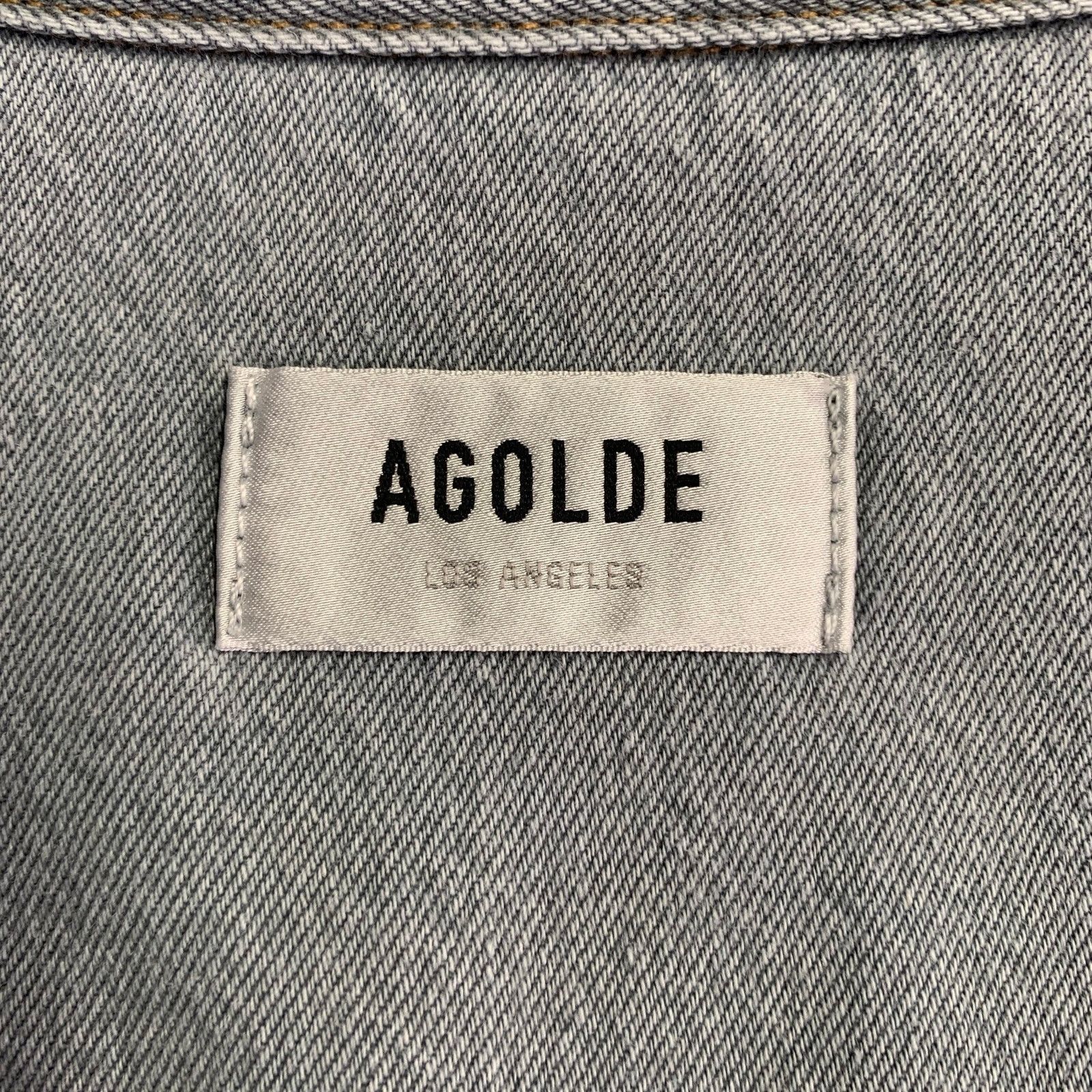 Agolde Grey Cotton Denim Two Pockets Snaps Long Sleeve Shirt Size US XL / EU 56 / 4 - 5 Thumbnail