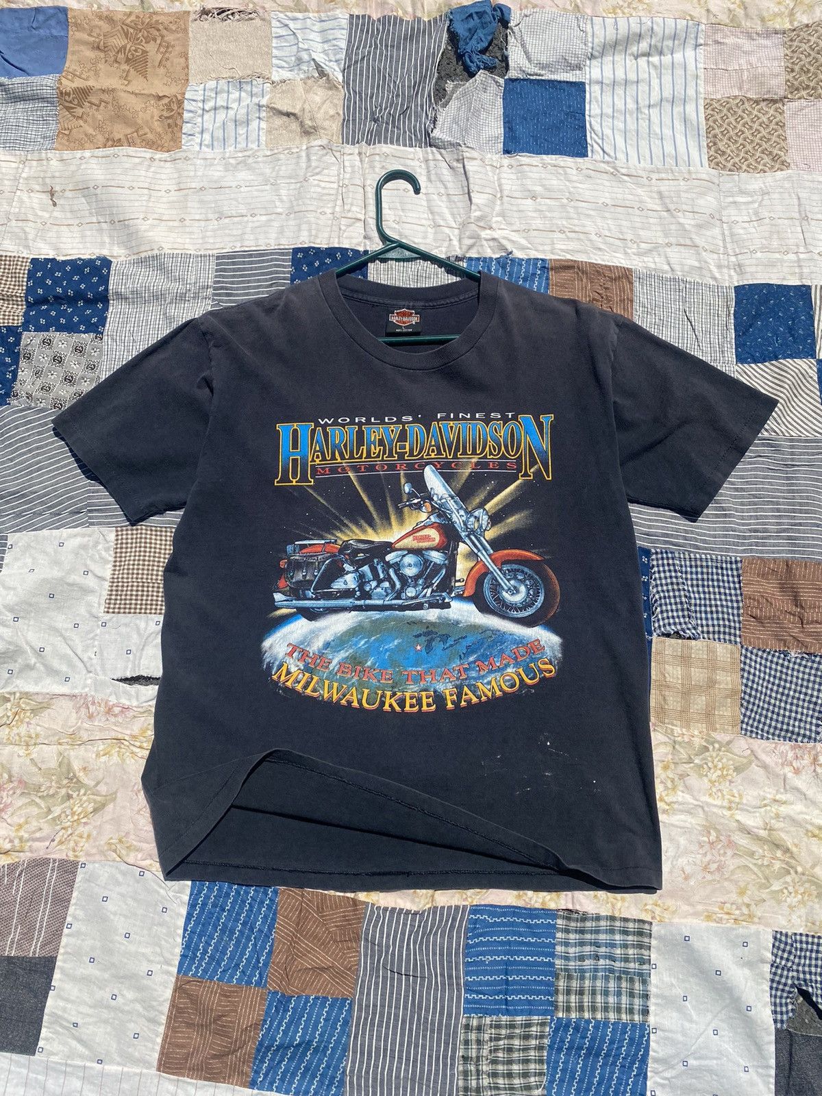 Harley Davidson Vintage 1992 Harley Davidson Milwaukee Big Eagle Faded Tee Size US L / EU 52-54 / 3 - 1 Thumbnail