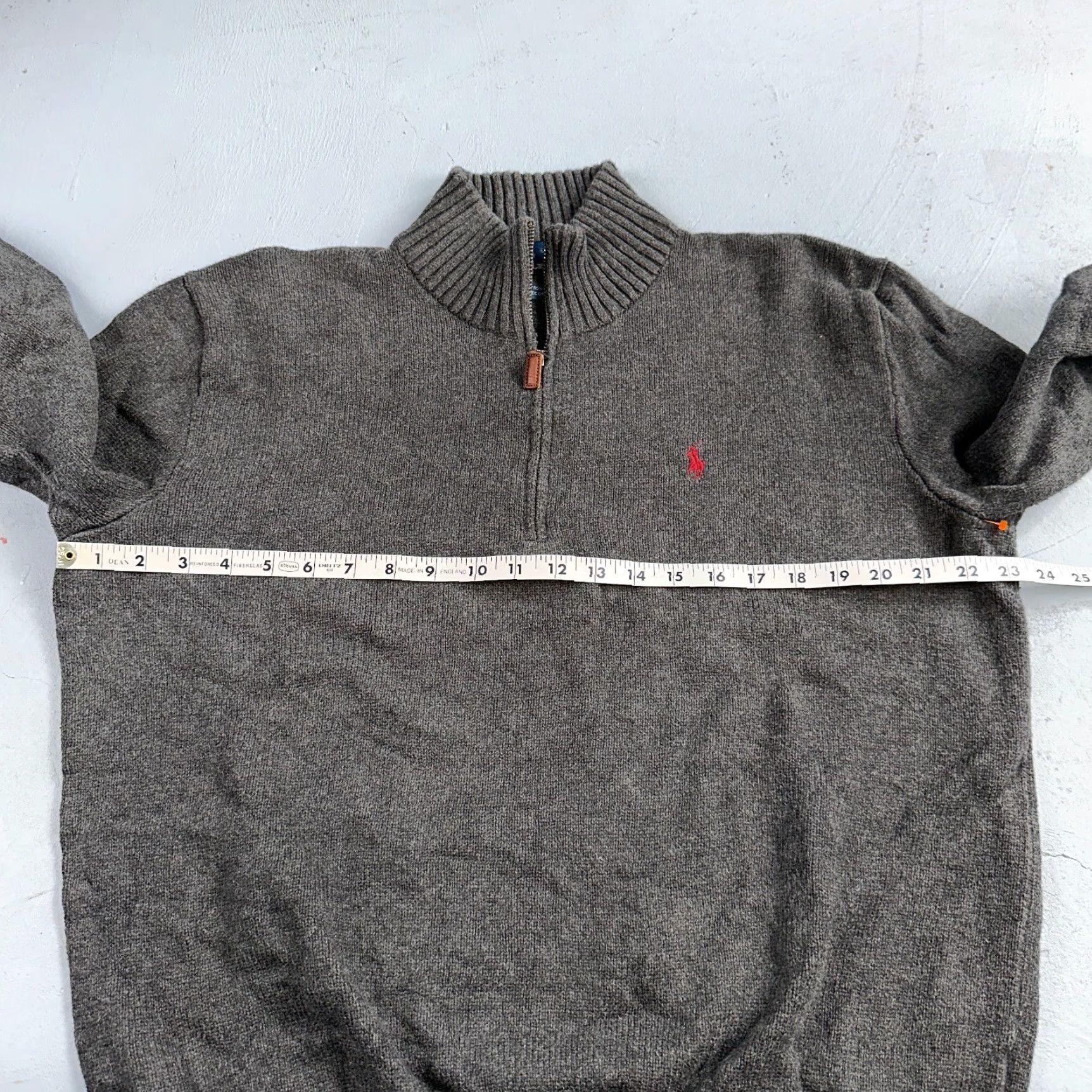 Ralph Lauren Polo Ralph Lauren Sweater L Gray Cotton Long Sleeve Mock Neck Quarter Zip VTG Size US L / EU 52-54 / 3 - 4 Thumbnail