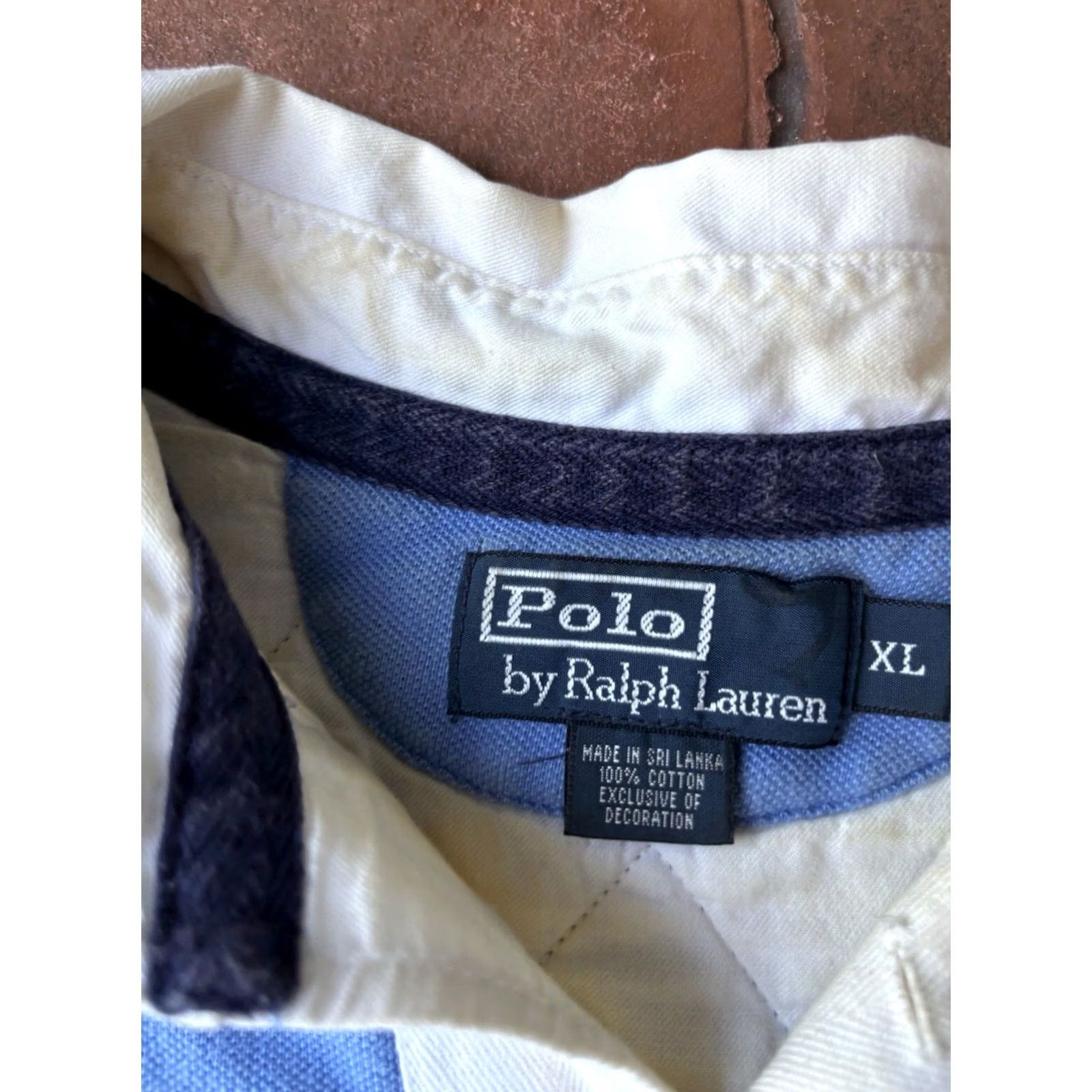 Ralph Lauren VINTAGE Polo Ralph Lauren Striped Rugby Polo Shirt XL Mens Large Big Pony 90s 100% Cotton Button Size US XL / EU 56 / 4 - 2 Thumbnail