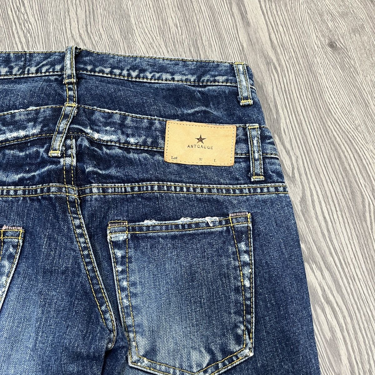 Japanese Brand Antgauge - Double Waist Distressed Patchwork Denim Ifaix Lgb Size US 27 - 15 Thumbnail