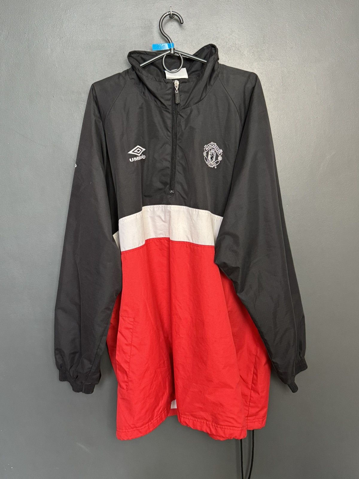 Umbro Vintage Manchester United Training Football Anorak Jacket Size US XXL / EU 58 / 5 - 1 Thumbnail