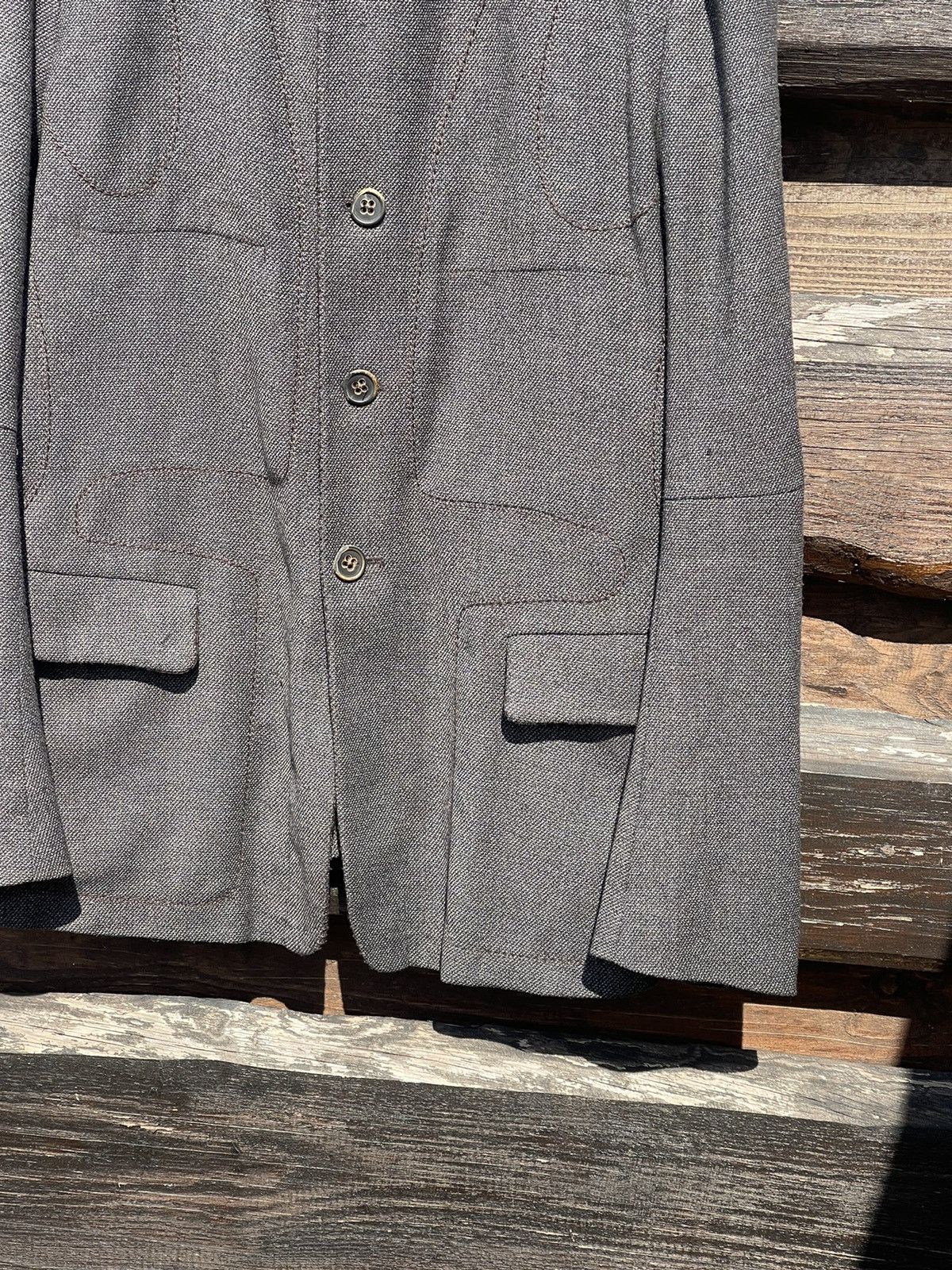 Marithe + Francois Girbaud Marithe Francois Girbaud grey pattern wool blazer jacket Size 54R - 6 Thumbnail