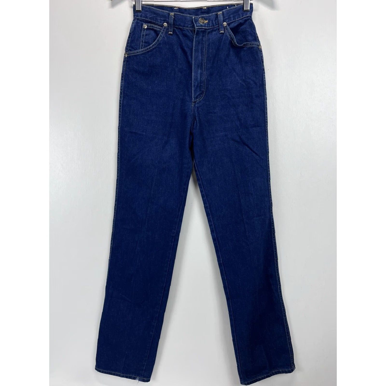 Wrangler VINTAGE Wrangler Jeans Juniors Size 11 x 34 High Rise Blue Embroidered Pockets 80s Womens Size 32" / US 10 / IT 46 - 2 Thumbnail