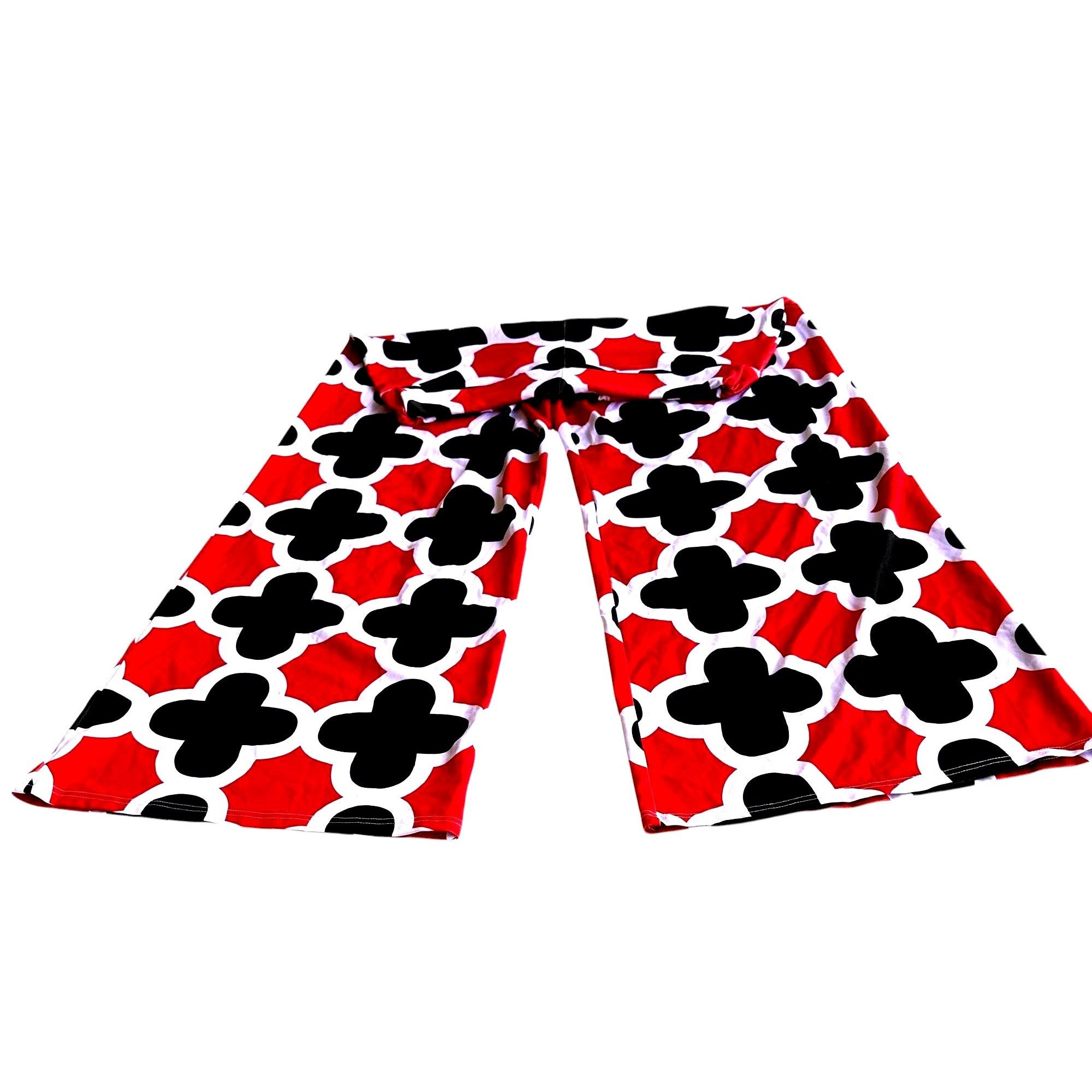 Vintage Polly Wolly Doodle Pants XL Red Black White Wide Legs Elasti Size 31" - 10 Thumbnail