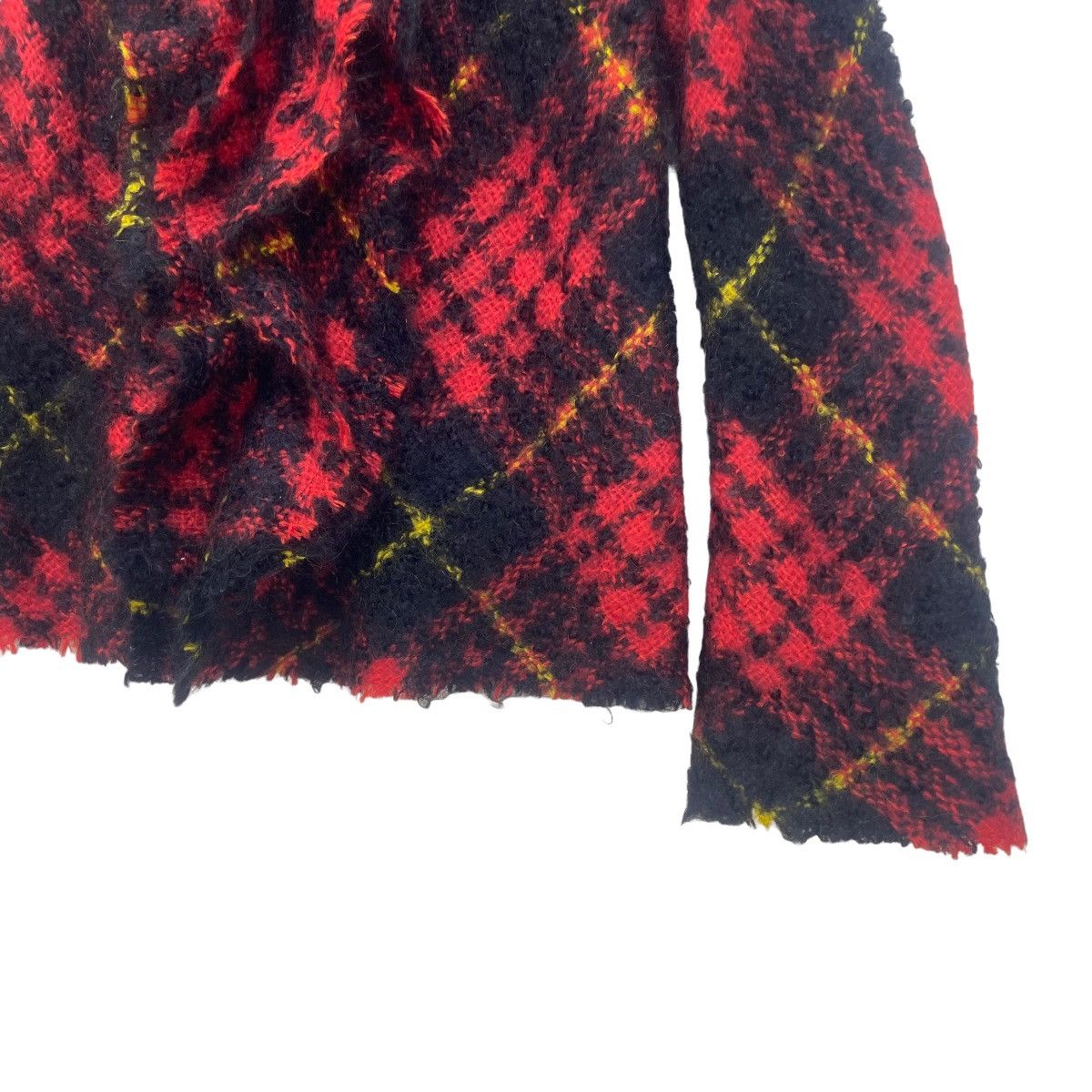 Comme des Garcons Tricot Comme des Garçons Red Check Mohair Jacket Size S / US 4 / IT 40 - 8 Thumbnail