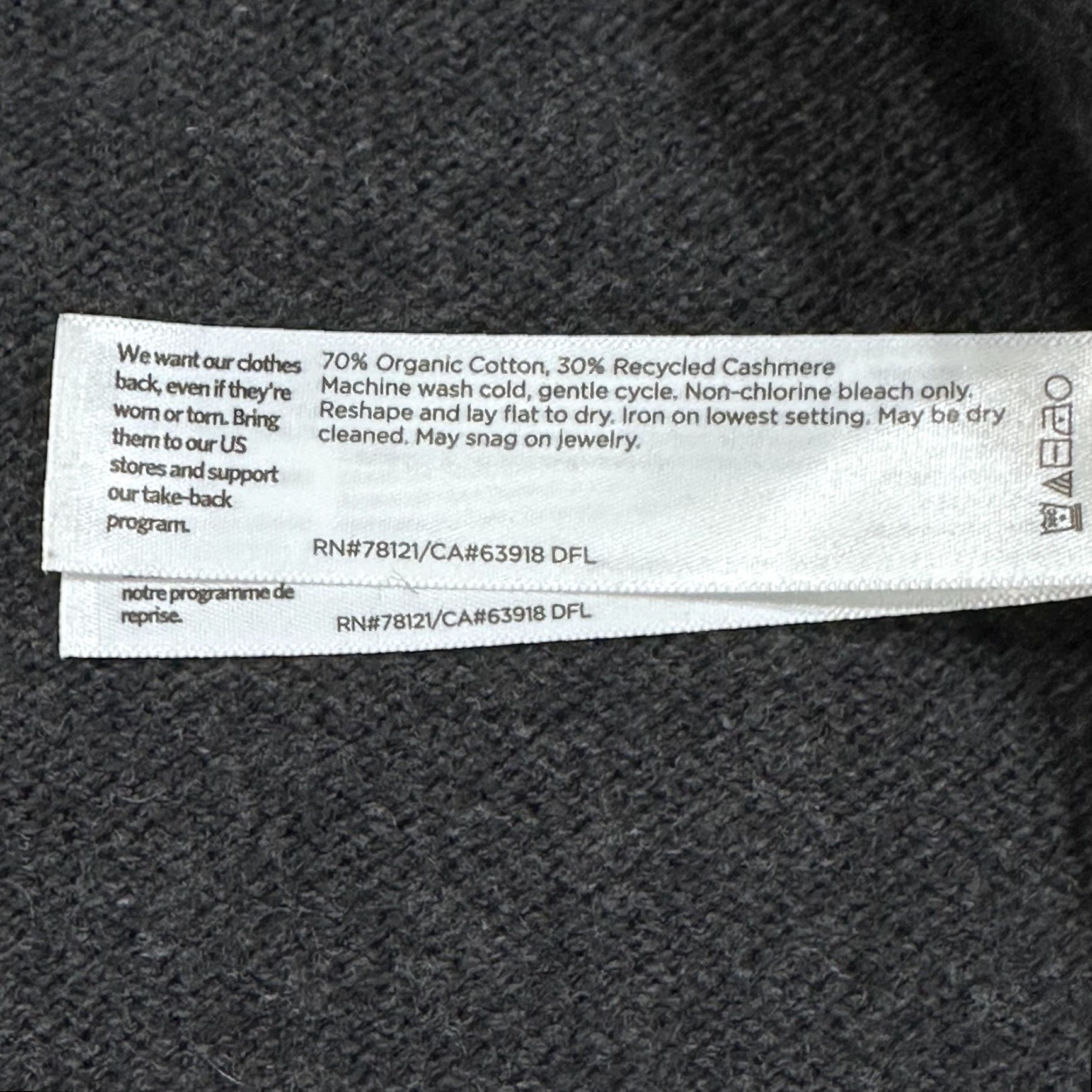 Eileen Fisher EILEEN FISHER Cardigan Sweater Womens XL Gray Cotton Cashmere Mock Neck Pockets Size XL / US 12-14 / IT 48-50 - 4 Thumbnail