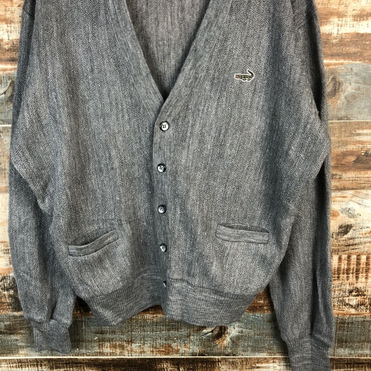 Japanese Brand DL Crocodille vintage Gray Cardigan Knitwear #C604 Size US M / EU 48-50 / 2 - 6 Thumbnail