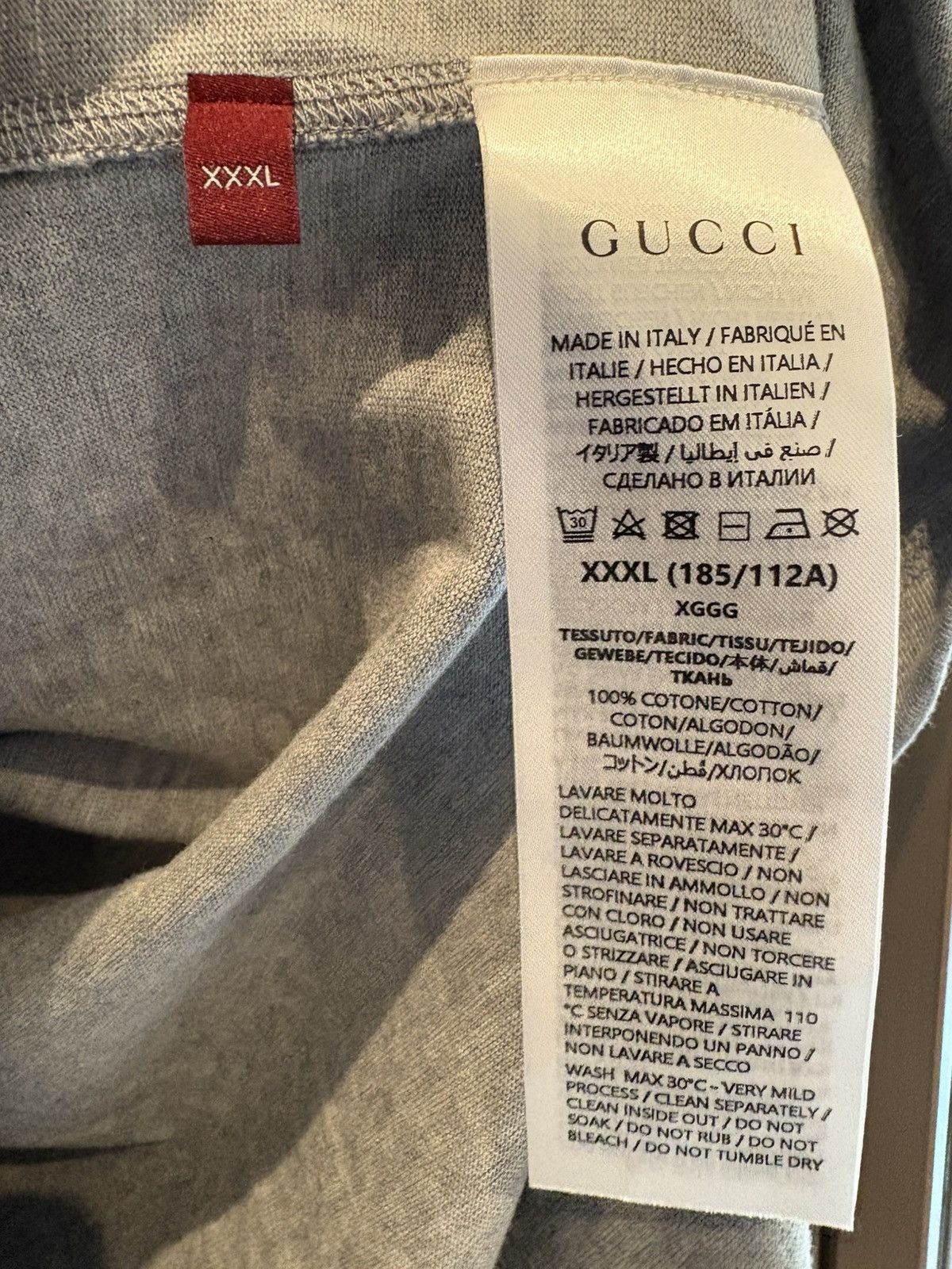 Gucci GUCCI GREY LOGO TEE Size US XXL / EU 58 / 5 - 3 Thumbnail