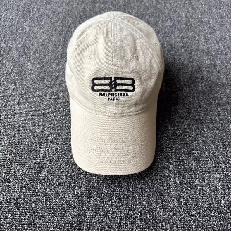 Balenciaga Balenciaga Double-B embroidered logo beige baseball cap wit Size ONE SIZE - 3 Thumbnail