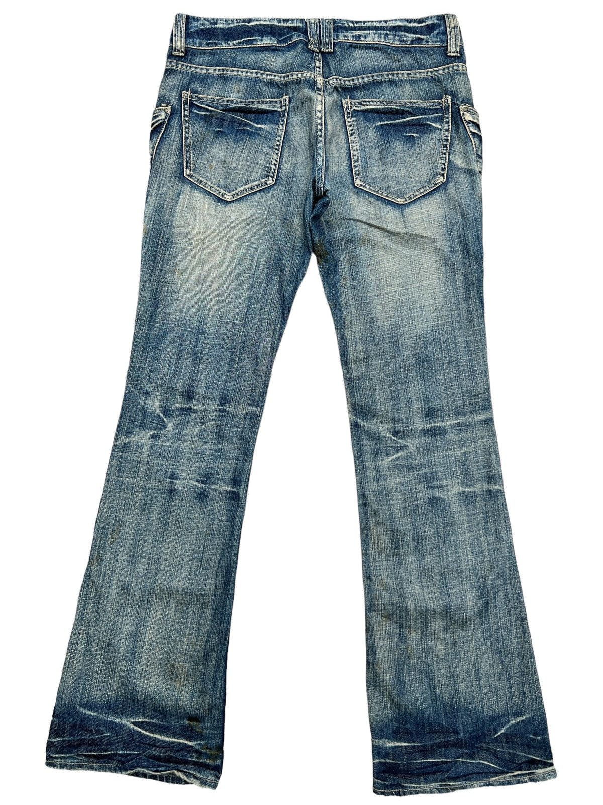 Michel Klein Michael Klein Distressed Faded Flare Denim Jeans 34x33 Size 34" / US 12 / IT 48 - 3 Thumbnail