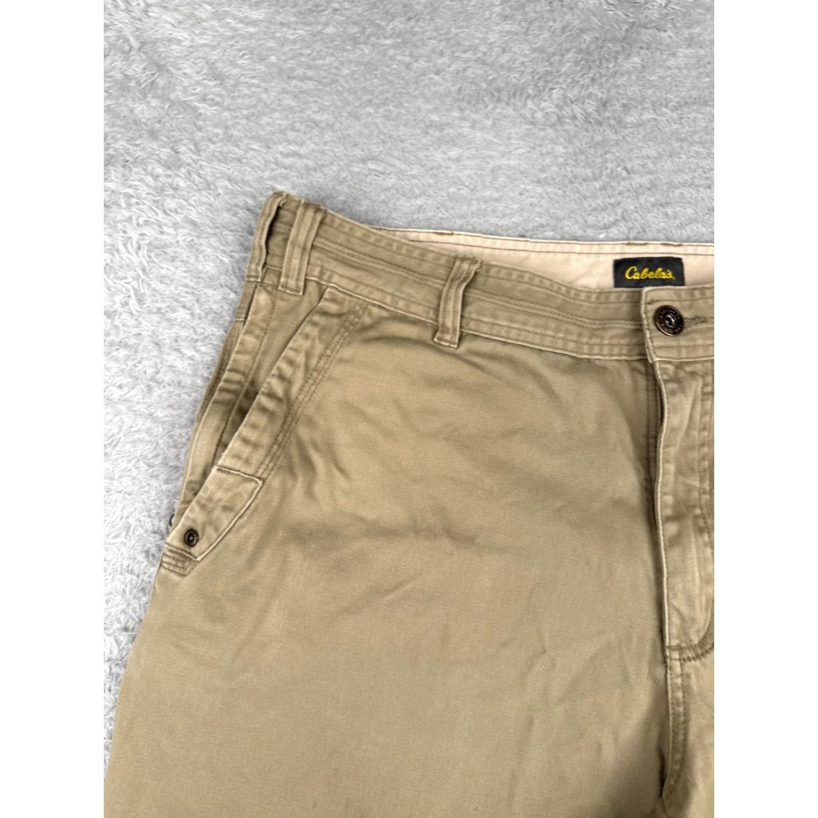 Vintage Cabela's Men's Shorts - Chino, 36x9, Beige, Cotton Canvas, Casual Hiking Camping, Regular Fit, Zip Fly, Pockets, 9" Inseam, Outdoor Gear, Mens Size US 36 / EU 52 - 4 Thumbnail