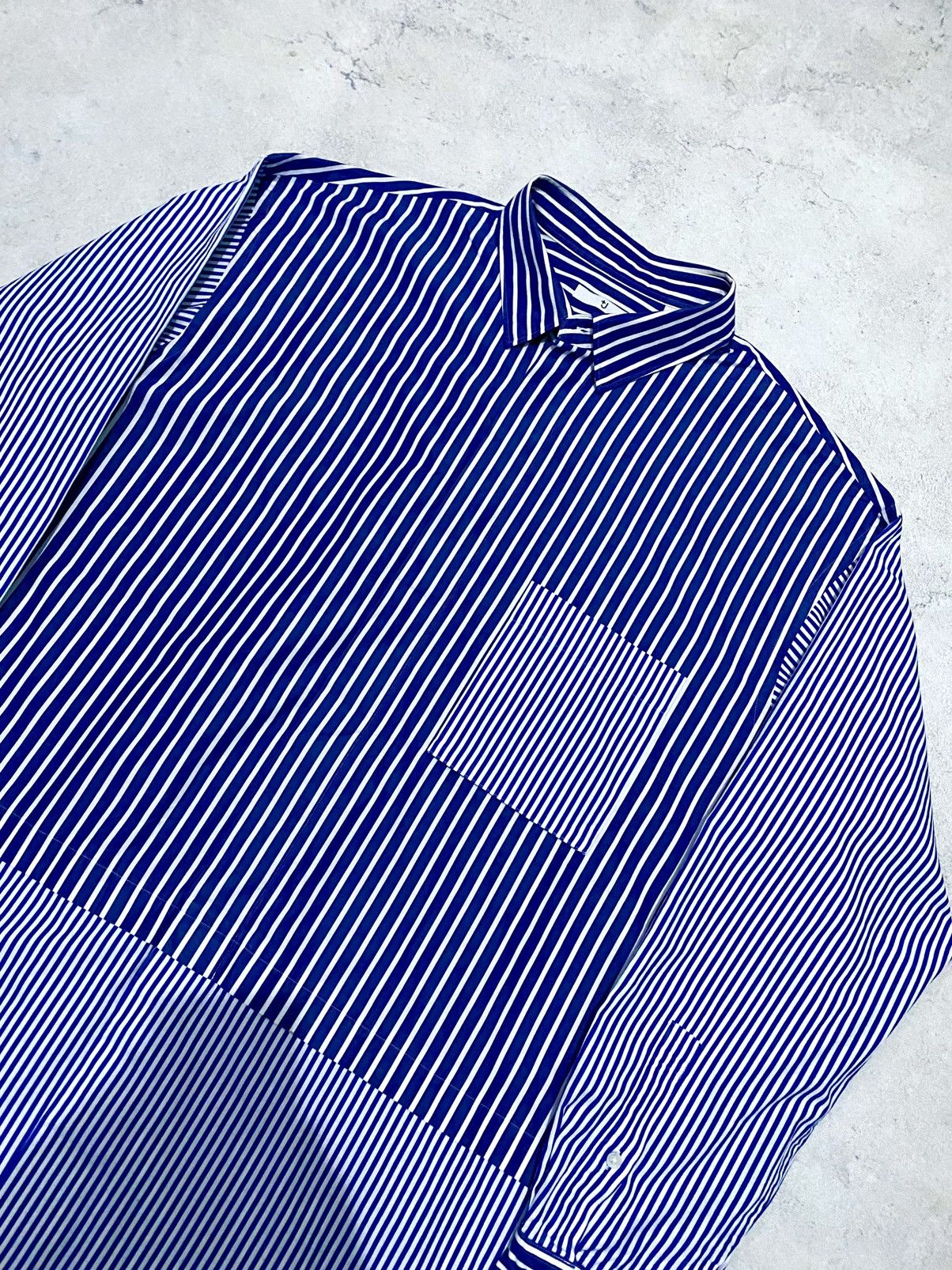Japanese Brand × Jil Sander × Uniqlo Uniqlo x Jil Sander (+J) Oversize Stripe Shirt Size US L / EU 52-54 / 3 - 3 Thumbnail