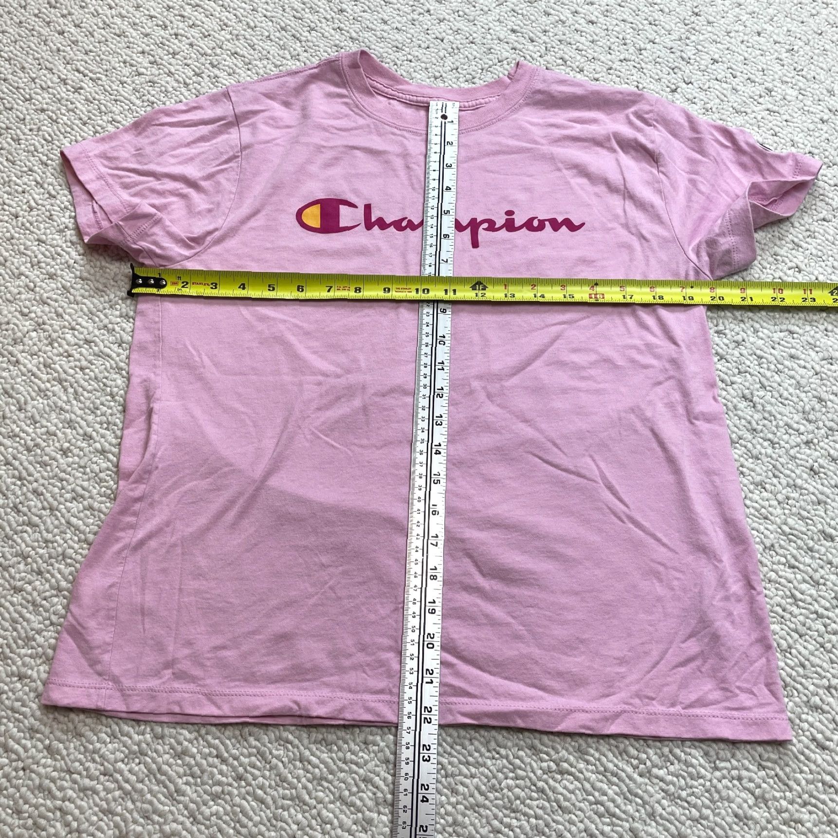 Champion Champion Shirt Womens L Pink Short Sleeve Spellout Logo Casual Short Sleeve Size L / US 10 / IT 46 - 3 Thumbnail