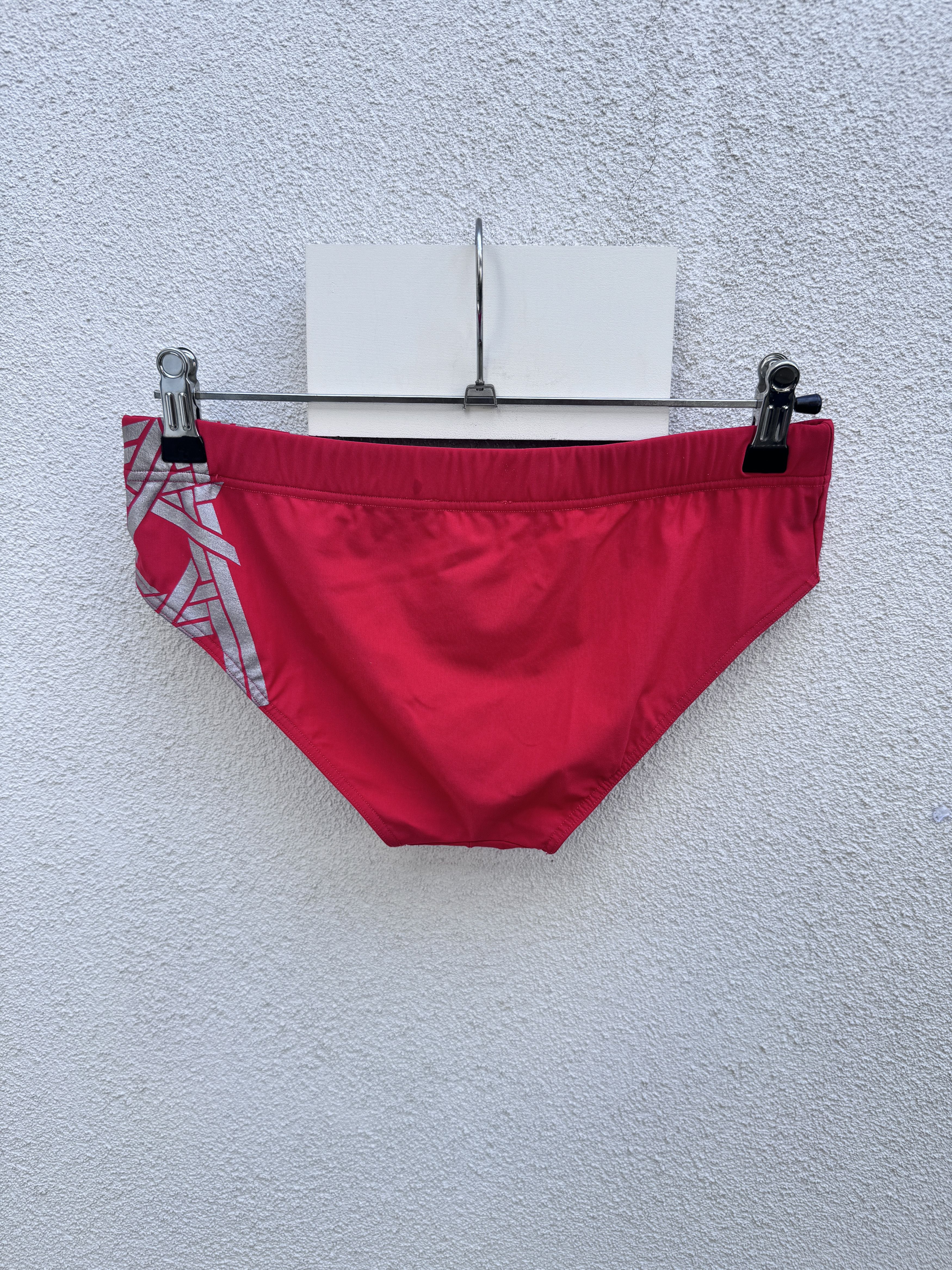 Dior Dior Homme Red with Silver Geometric Print Swim Brief Slip Size US 30 / EU 46 - 9 Thumbnail