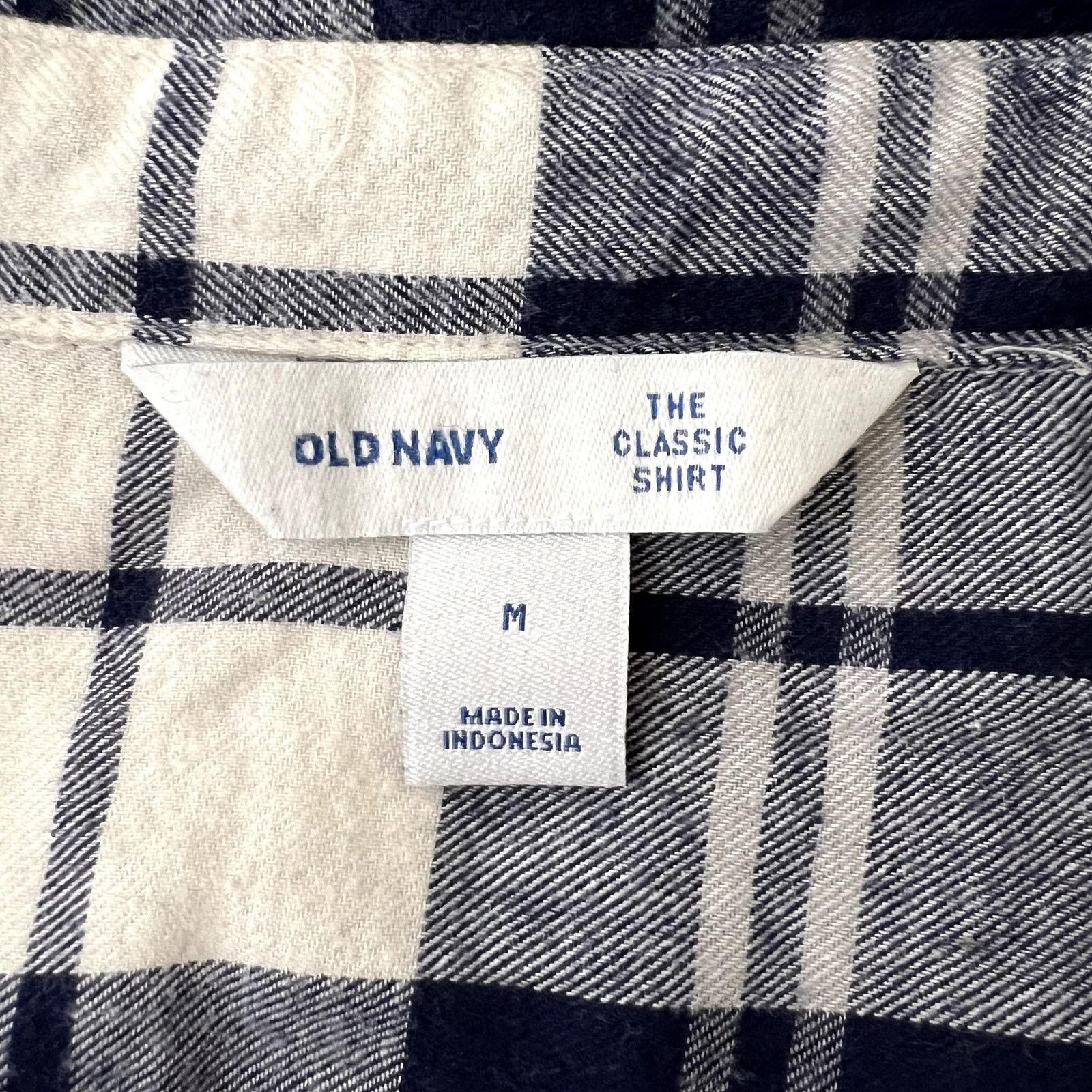 Old Navy Old Navy Blue Plaid The Classic Button Down Top Size M / US 6-8 / IT 42-44 - 6 Thumbnail