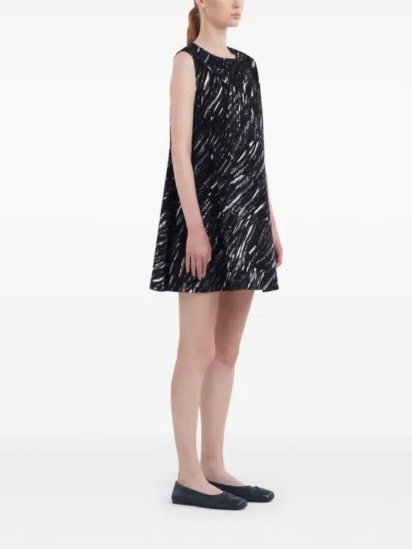 Marni o1w1db11125 Abstract Print Mini Dress in Black Size M / US 6-8 / IT 42-44 - 3 Thumbnail