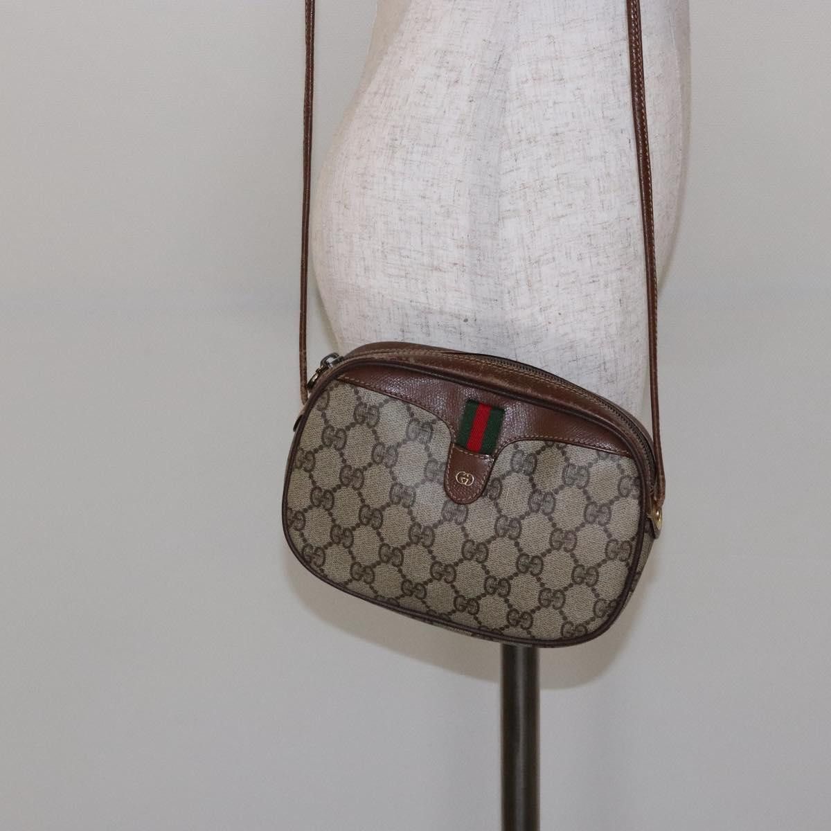 Gucci GUCCI GG Supreme Web Sherry Line Shoulder Bag Pvc Beige Gold Size ONE SIZE - 21 Thumbnail