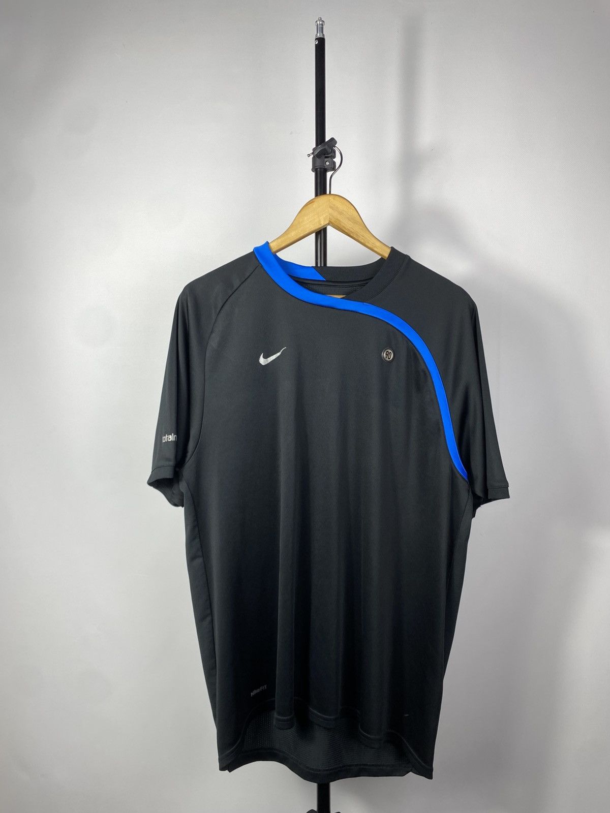 Nike × Vintage Vintage 00s NIKE Total 90 Black Sport Wear Jersey Size US L / EU 52-54 / 3 - 1 Thumbnail