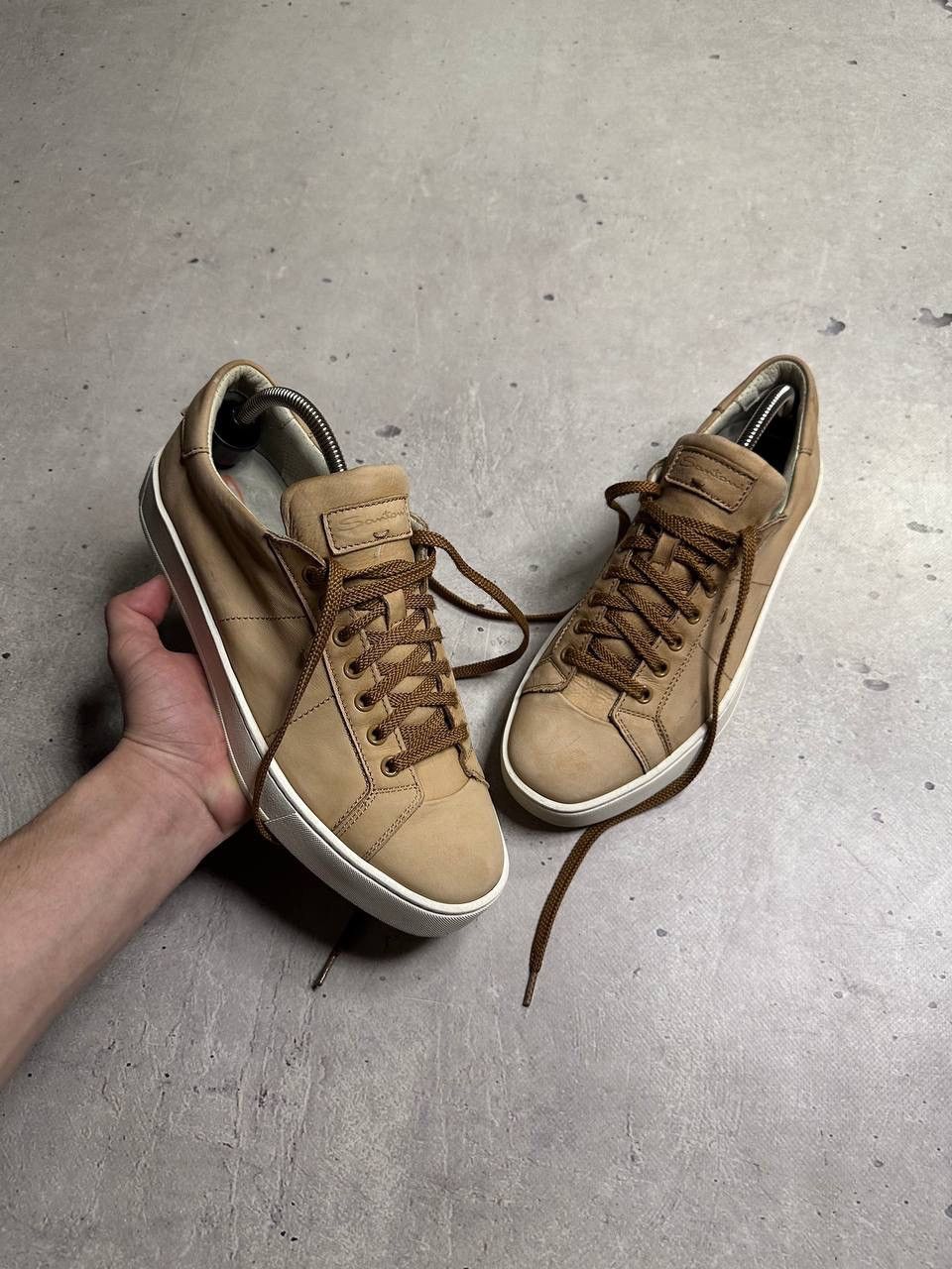 Santoni Santoni Beige Leather Low Top Sneakers Men’s Size 8.5 Italy Size US 8.5 / EU 41-42 - 1 Thumbnail