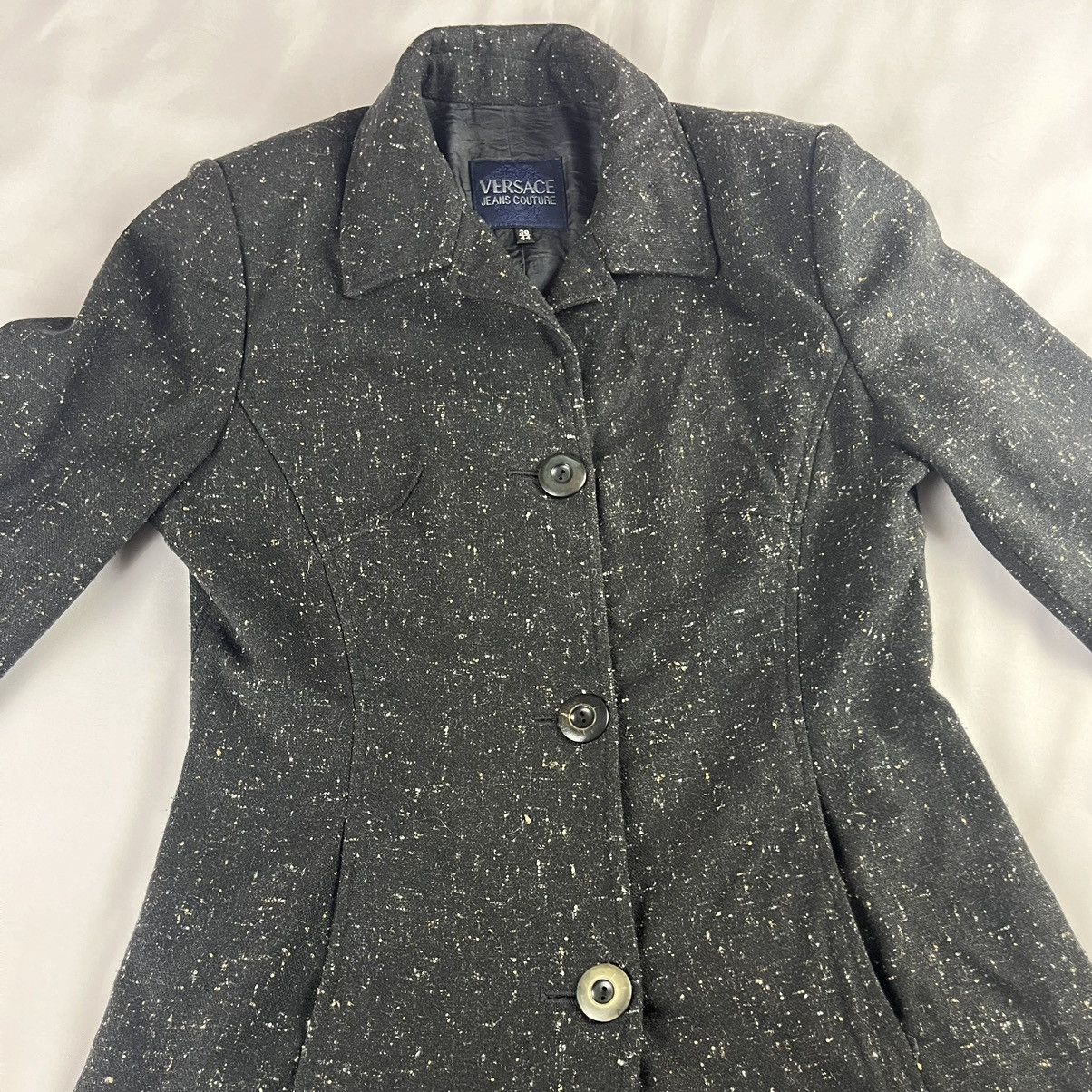 Versace Jeans Couture × Vintage Versace Jeans Couture Wool Coat 90s Women’s Made in Italy Size M / US 6-8 / IT 42-44 - 3 Thumbnail