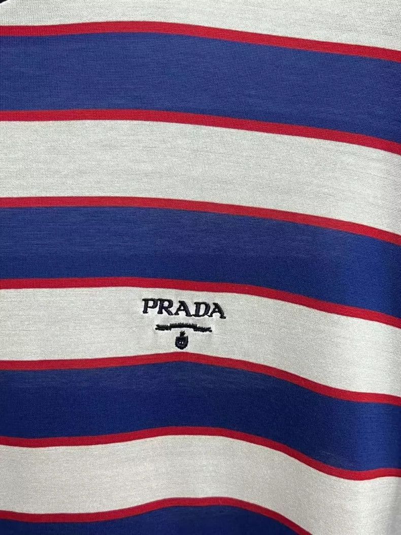 Prada Prada Navy Striped Short Sleeve TShirt-2506 Size US XL / EU 56 / 4 - 3 Thumbnail