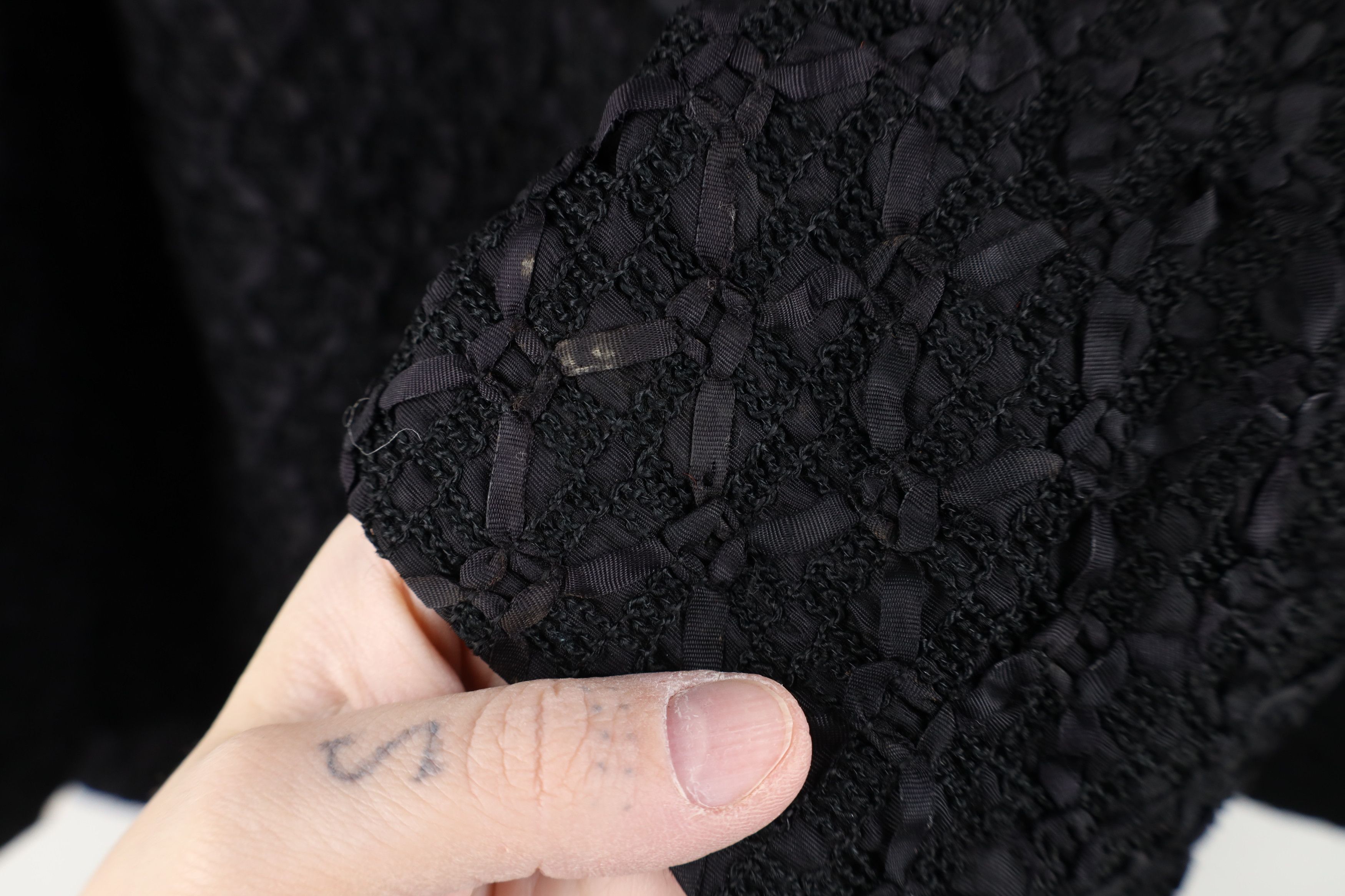 Vintage Vintage 50s 60s Rockabilly Textured Satin Trim Blazer Jacket Size M / US 6-8 / IT 42-44 - 8 Thumbnail