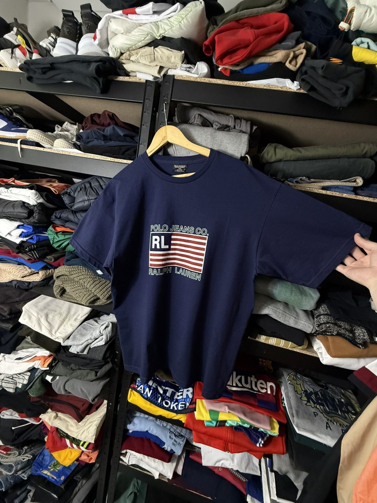 Polo Ralph Lauren Vintage Polo Jeans Co Ralph Lauren T Shirt USA Flag Logo Tee Size US XL / EU 56 / 4 - 4 Thumbnail
