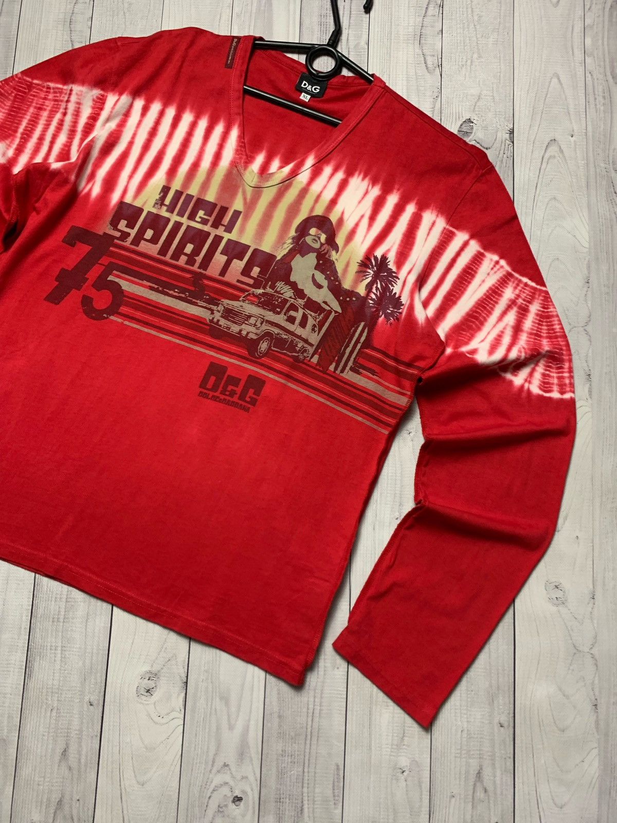 Dolce & Gabbana × Vintage Dolce&gabbana d&g v neck long sleeve sweatshirt Red size L Size US L / EU 52-54 / 3 - 3 Thumbnail